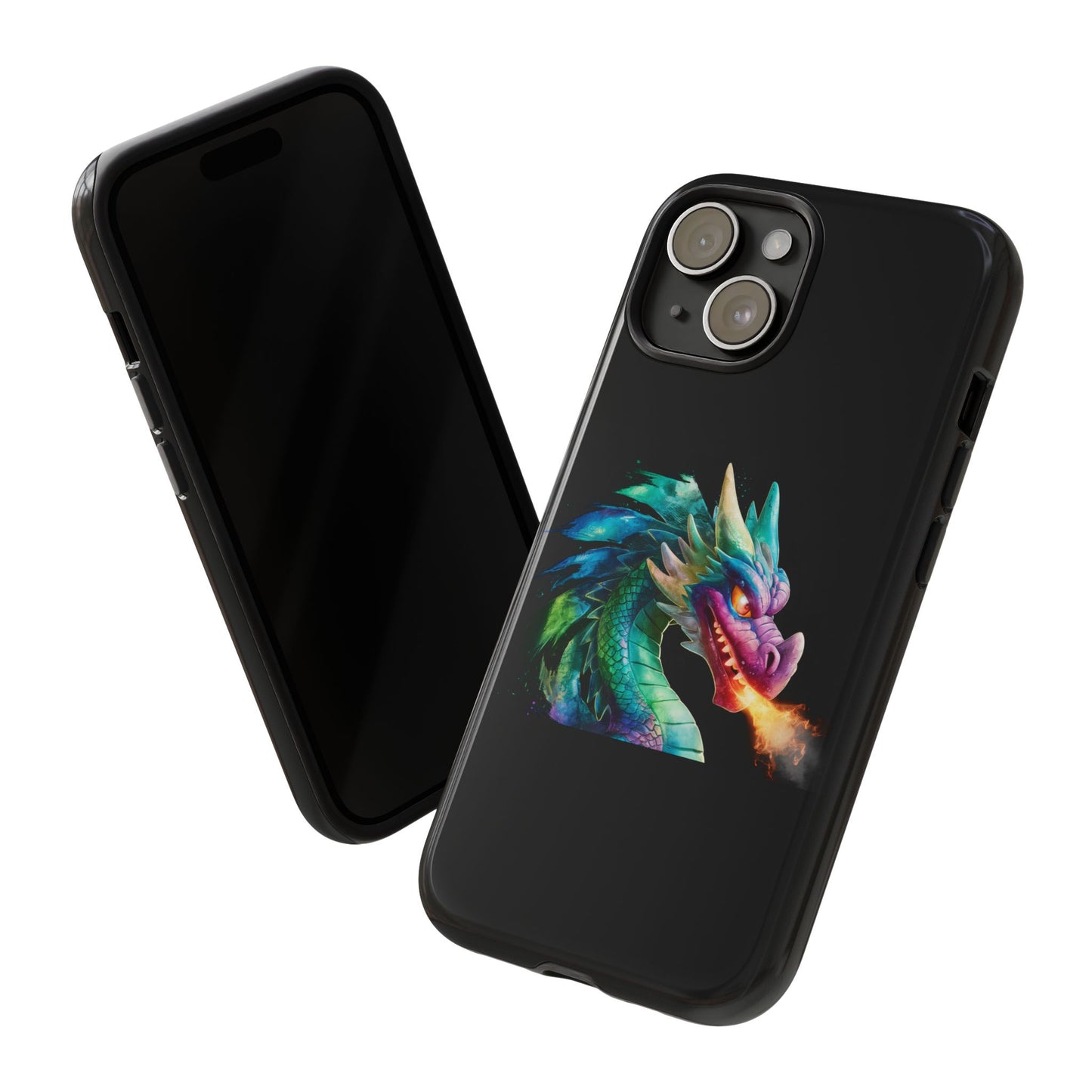 Dragon iPhone Case - Fantasy Fire-Breathing Art Protective Cover - Bookish Dark Academia Aesthetic Gift for Teens and Adults