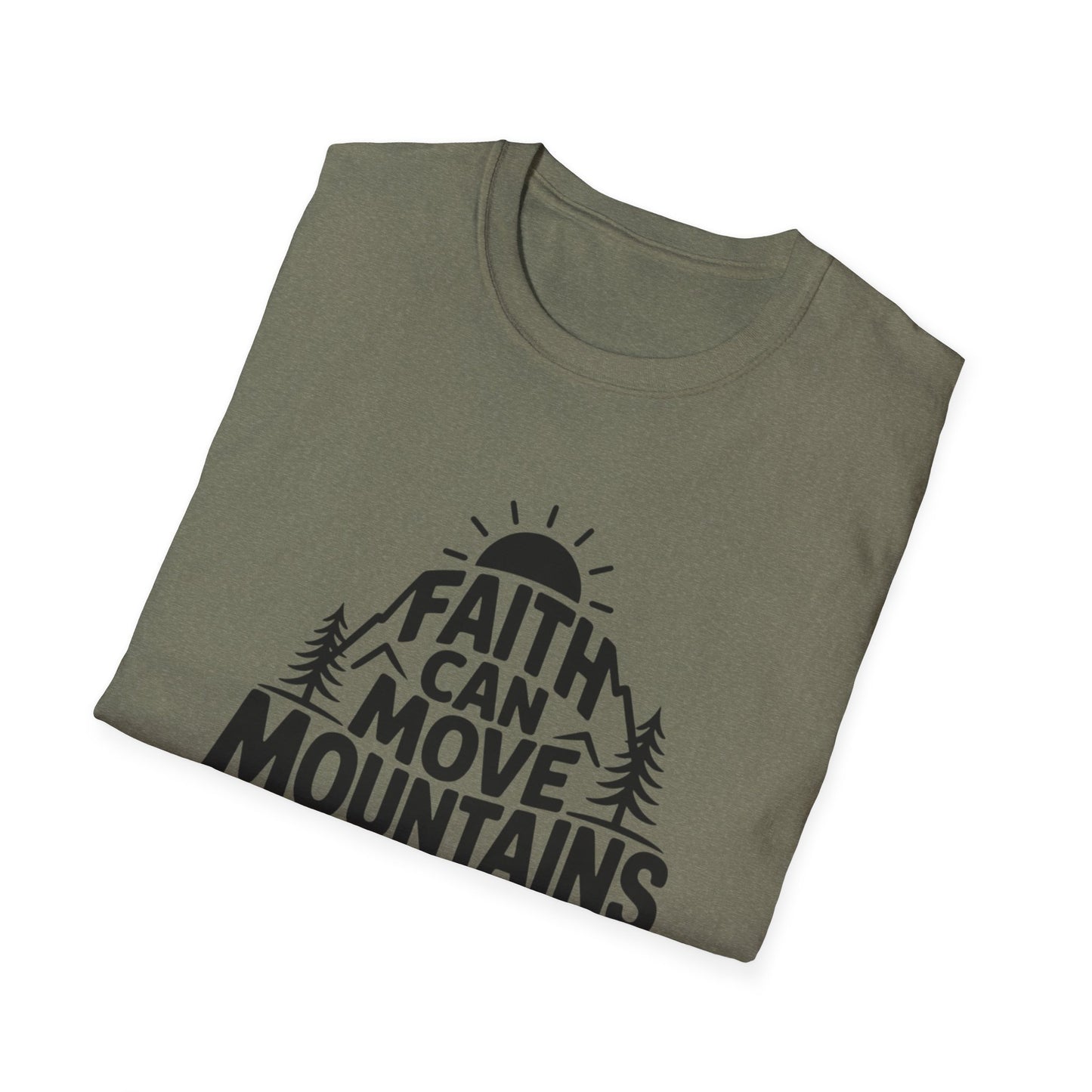 Faith Can Move Mountains T-Shirt | Christian Inspirational Mountain Tee | Boho Nature Faith Graphic Shirt | Gospel Verse Gift for Believers