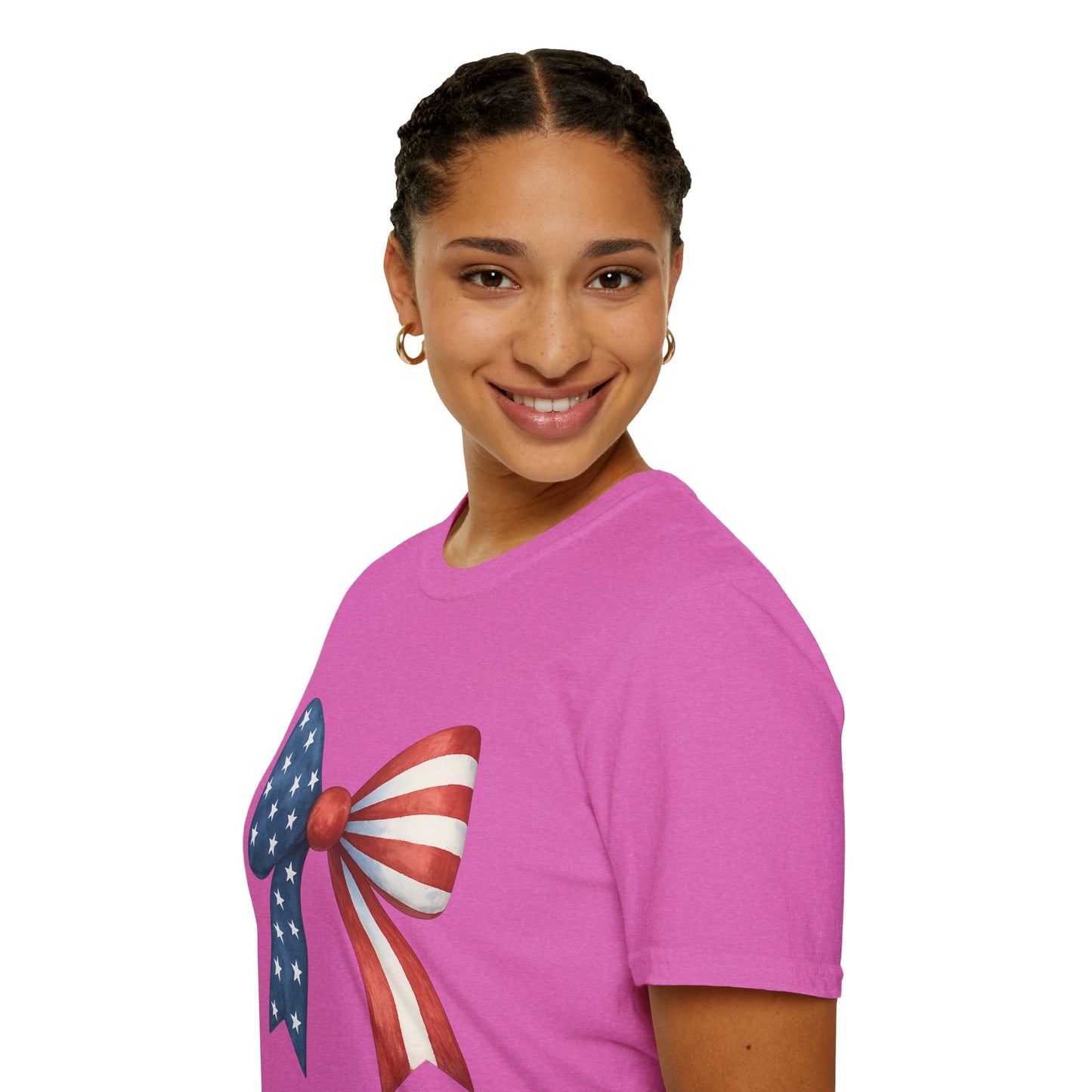Patriotic Bow USA T-Shirt | 4th of July Shirt | American Flag Bow Tee | Independence Day Shirt | July 4th Graphic Tee | USA Pride Shirt