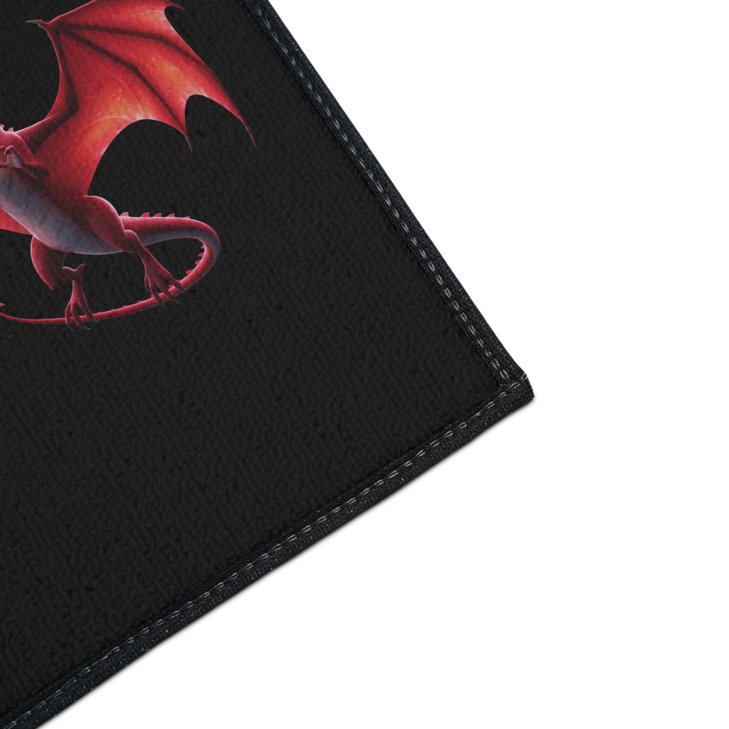 Fantasy Dragon Floor Mat - Non‑Slip Game Room Rug with Blue, Green and Red Dragons, Kids Room Decor, Durable Entrance Welcome Mat