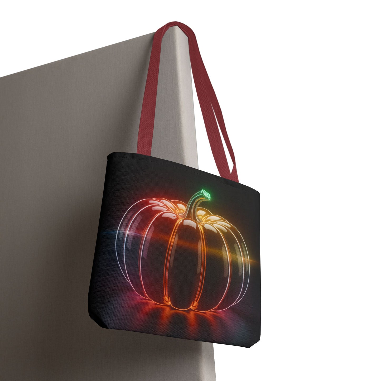 Neon Pumpkin Tote Bag, Glowing Halloween Bag, Modern Fall Tote, Pumpkin Aesthetic Accessory, Trick Or Treat Bag, Spooky Season Gift