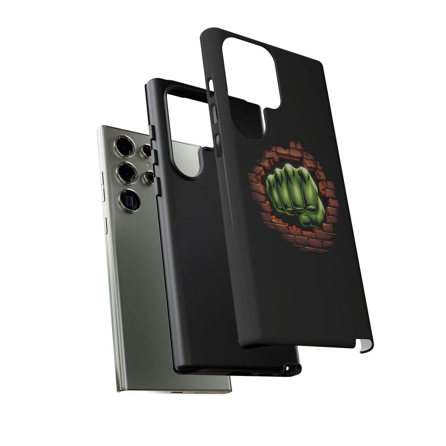 Samsung Phone Case, Green Fist Smashing Wall Design, Comic Book Phone Case, Geeky Case