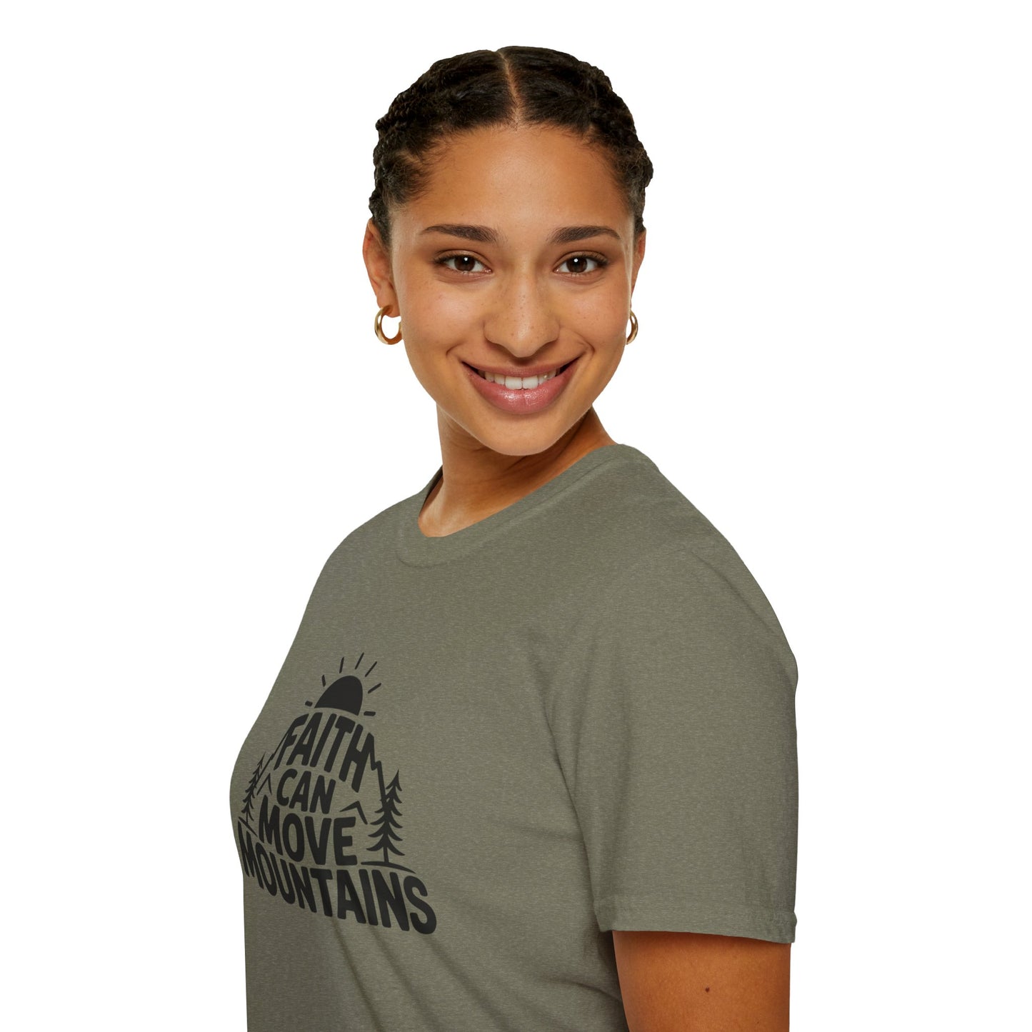 Faith Can Move Mountains T-Shirt | Christian Inspirational Mountain Tee | Boho Nature Faith Graphic Shirt | Gospel Verse Gift for Believers