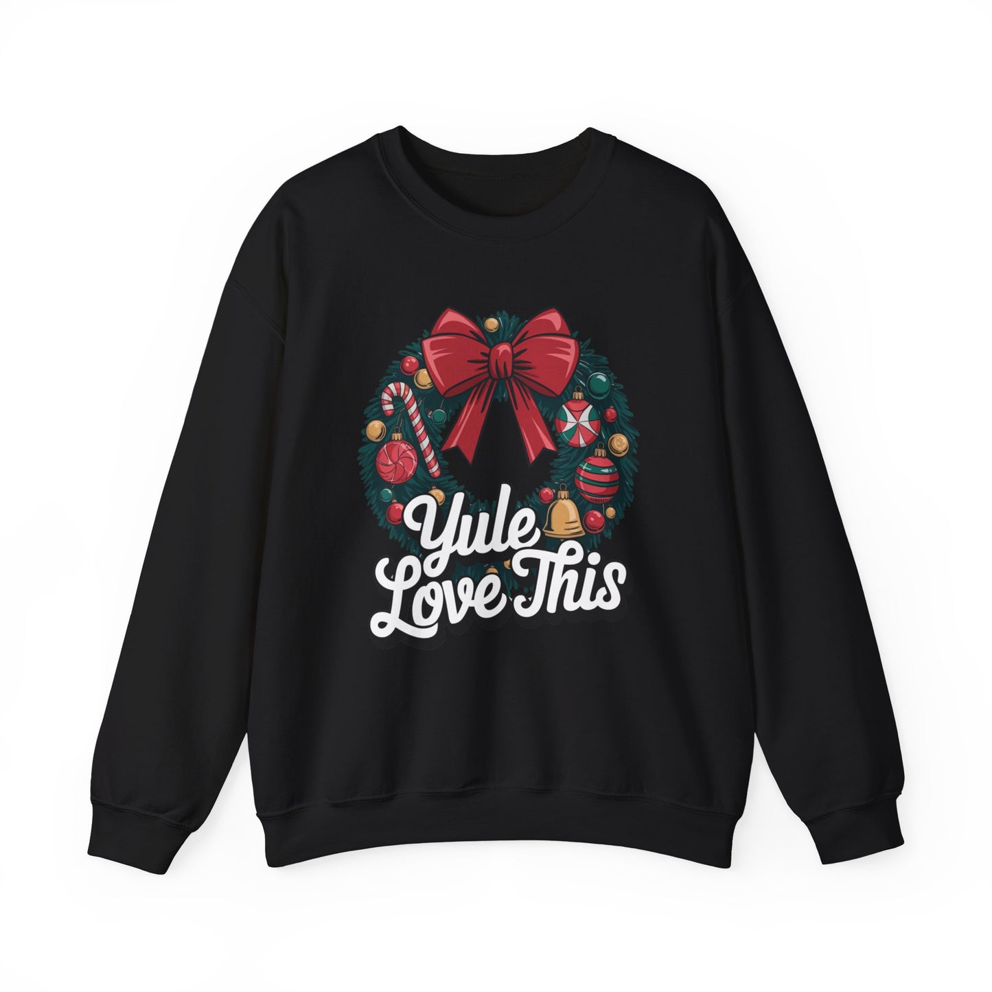 Christmas Wreath Unisex Sweatshirt, Yule Love This Holiday Jumper, Fun Crewneck Pullover, Festive Winter Apparel, Xmas Gift for Him and Her