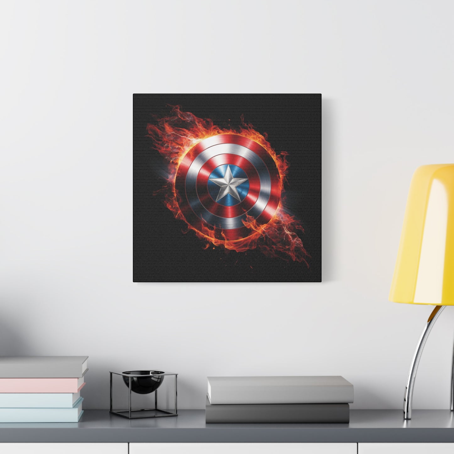 Captain America Shield Canvas Art - Stretched Matte Wall Decor