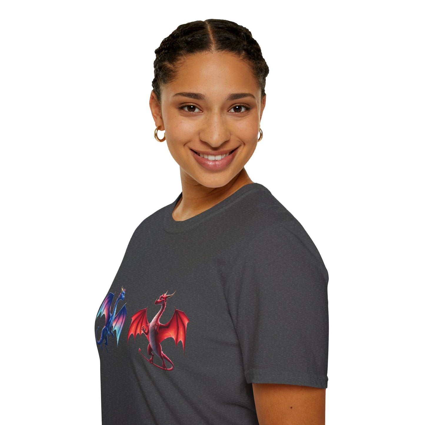 Dragon Duel Fantasy T-Shirt | Fire & Ice Dragon Graphic Tee | Unisex Gamer Shirt | DnD Gift | Cool Mythical Creature Shirt