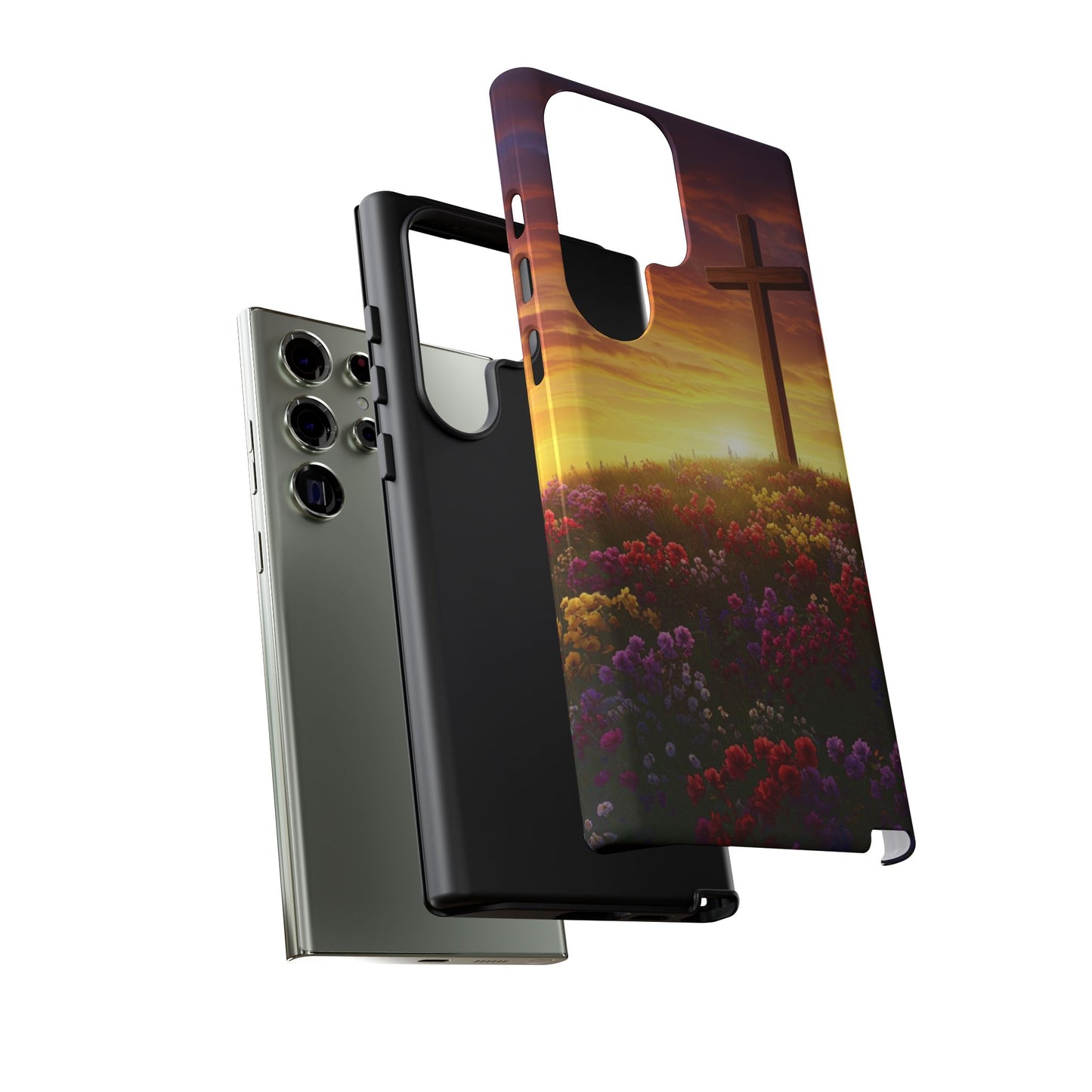 Samsung Phone Case Cross on a Hill Painting Christian Phone Case Cross Samsung Case
