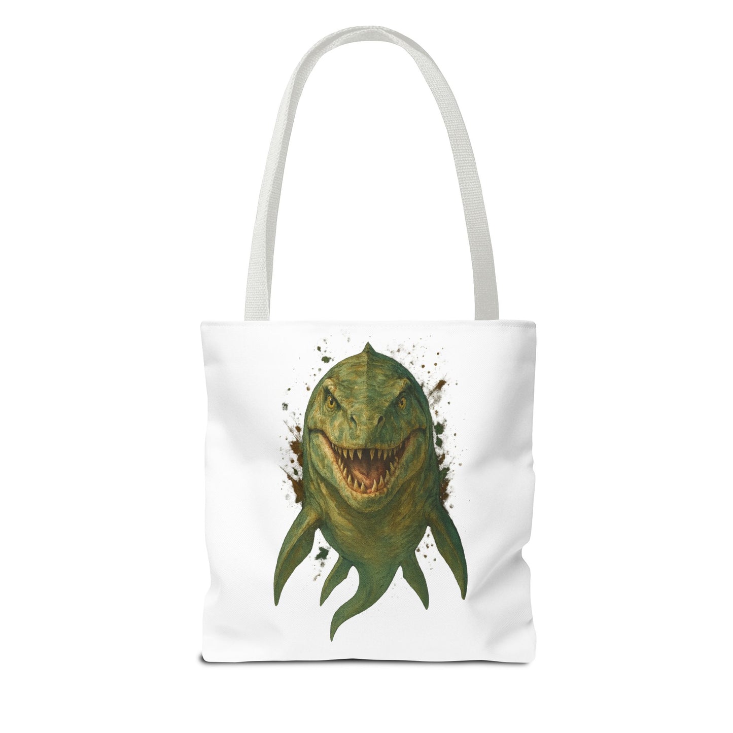 Watercolor Mosasaurus Tote Bag - Prehistoric Sea Monster Art, Dinosaur Ocean Reptile Gift, Eco Canvas Bag for Dino and Marine Fans