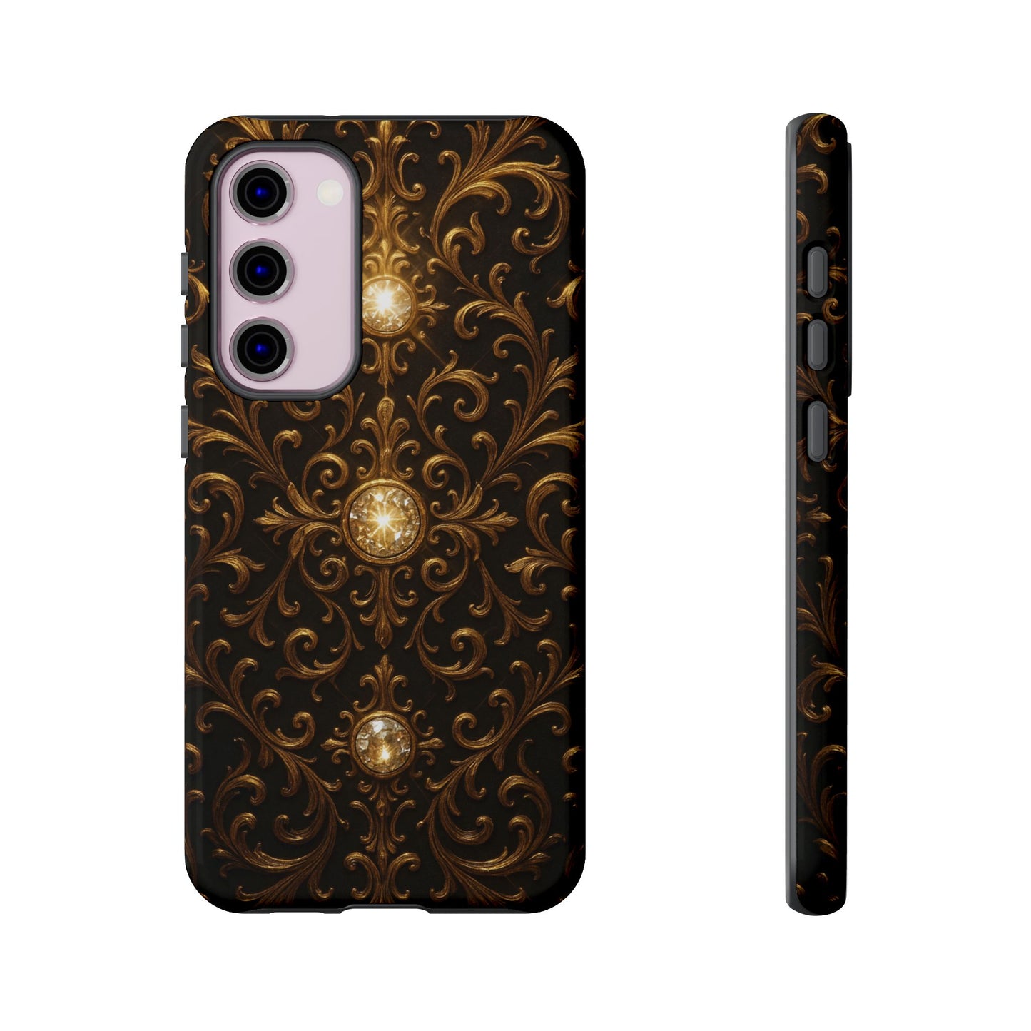 Luxury Baroque Samsung Case β Elegant Gold Ornate Floral Phone Cover for Galaxy