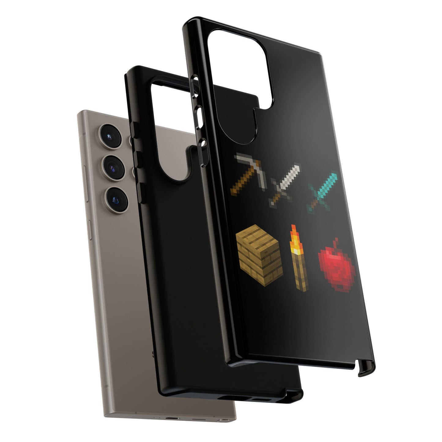 Minecraft-Inspired Tough Samsung Phone Case Pixel Art Design for Gamers Phone Accessory for Gamers