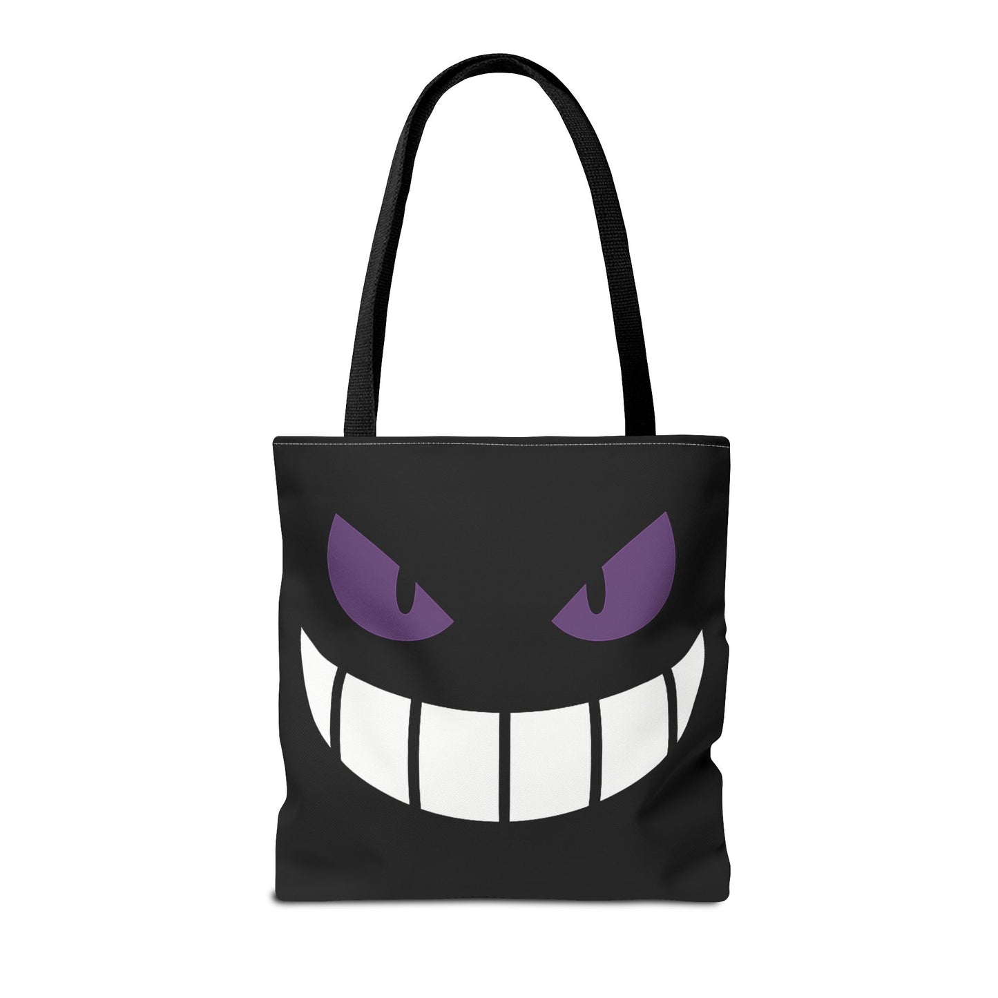 Evil Grin Tote Bag, Spooky Purple Eyes Reusable Shopping Bag, Creepy Cute Halloween Tote, Gothic Horror Canvas Bag, Gamer Room Accessory