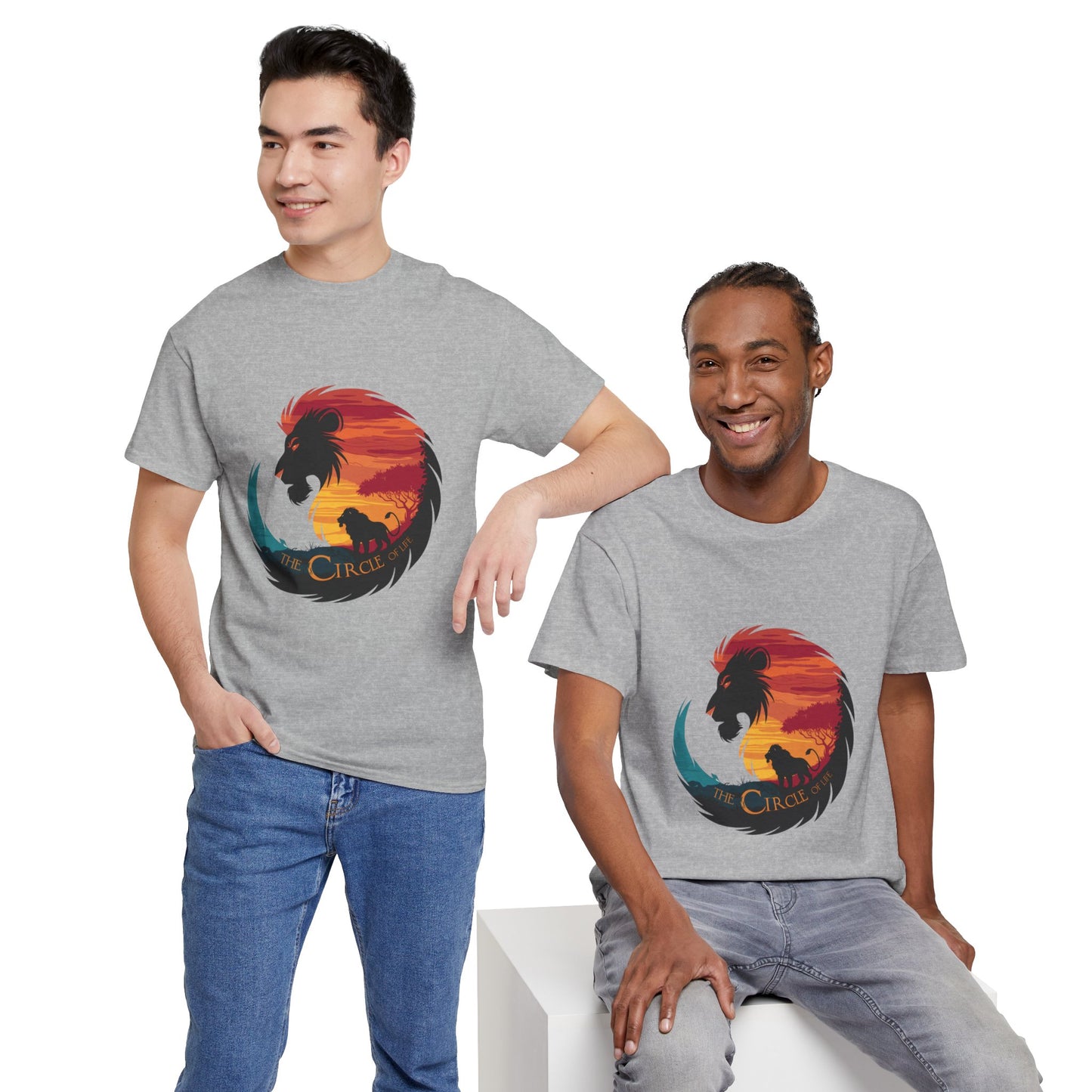 The Circle of Life Lion Shirt – Sunset Safari Wildlife Graphic Tee – Inspirational Nature T-Shirt for Animal Lovers & Adventure Fans