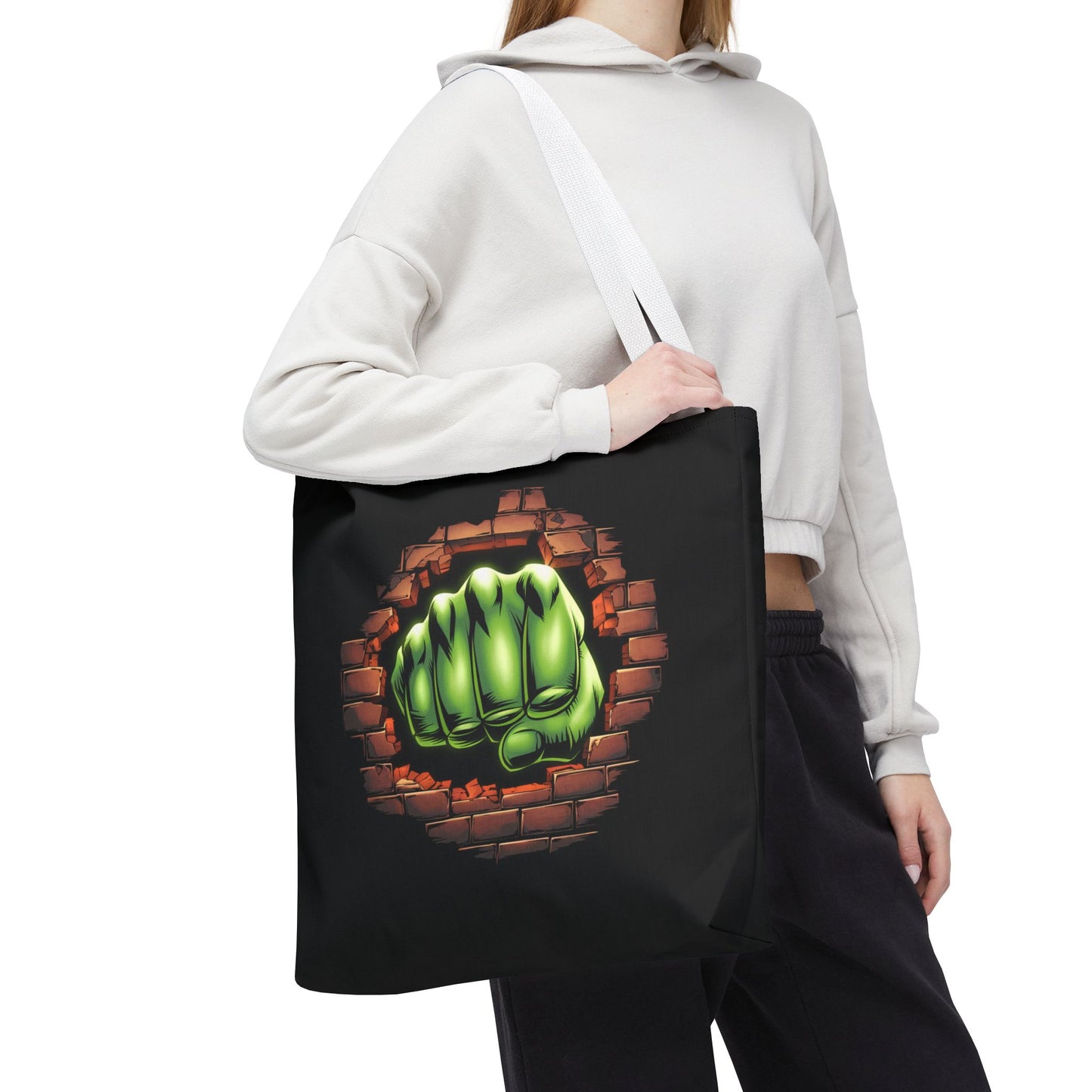 Green Fist Tote Bag, Comic Book Bag, Geeky Gift, Tote for Geeks, Reusable Bag