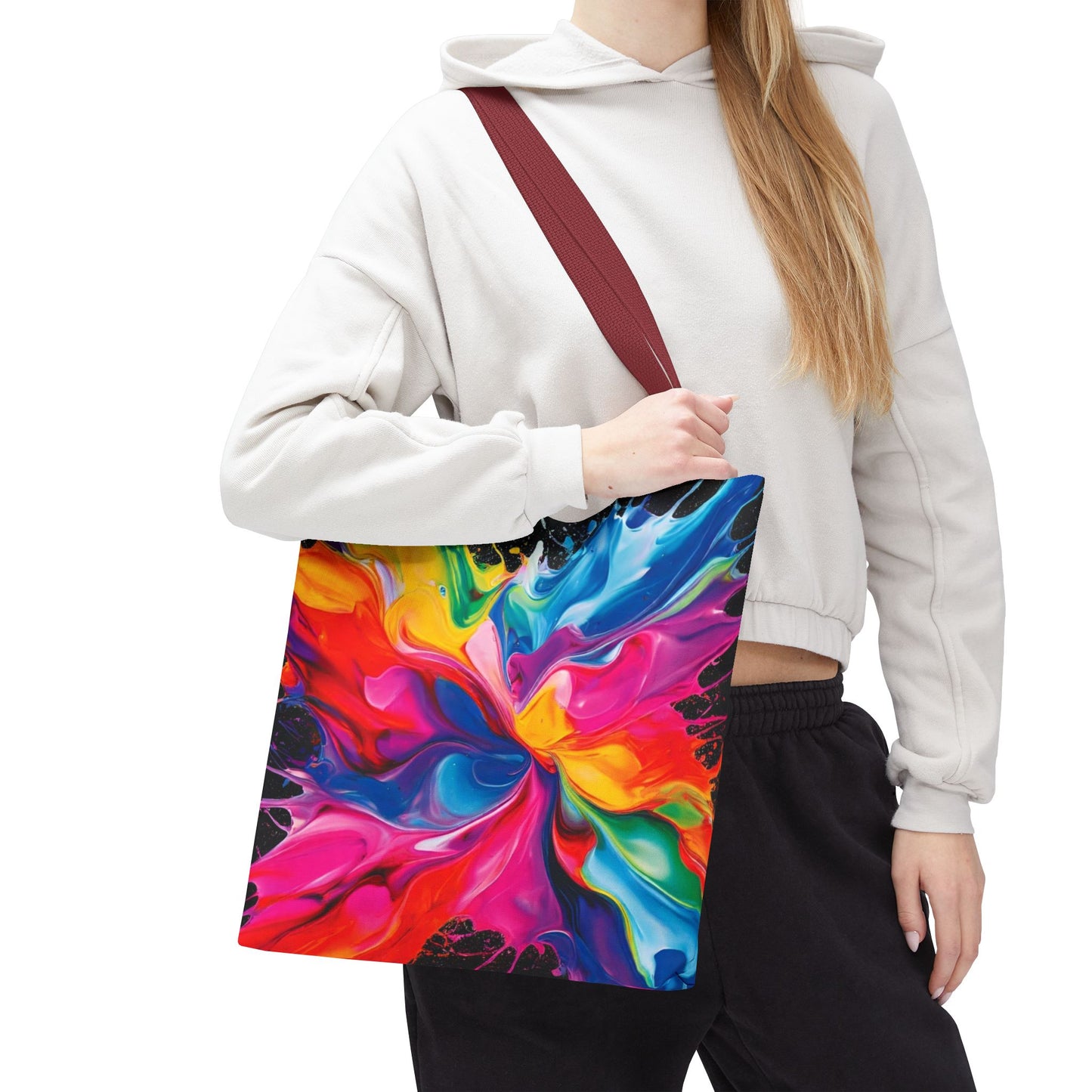 Vibrant Abstract Swirl Tote Bag | Colorful Expressionism Canvas Tote – Bold Art Accessory & Eco-Friendly Gift for Art Lovers