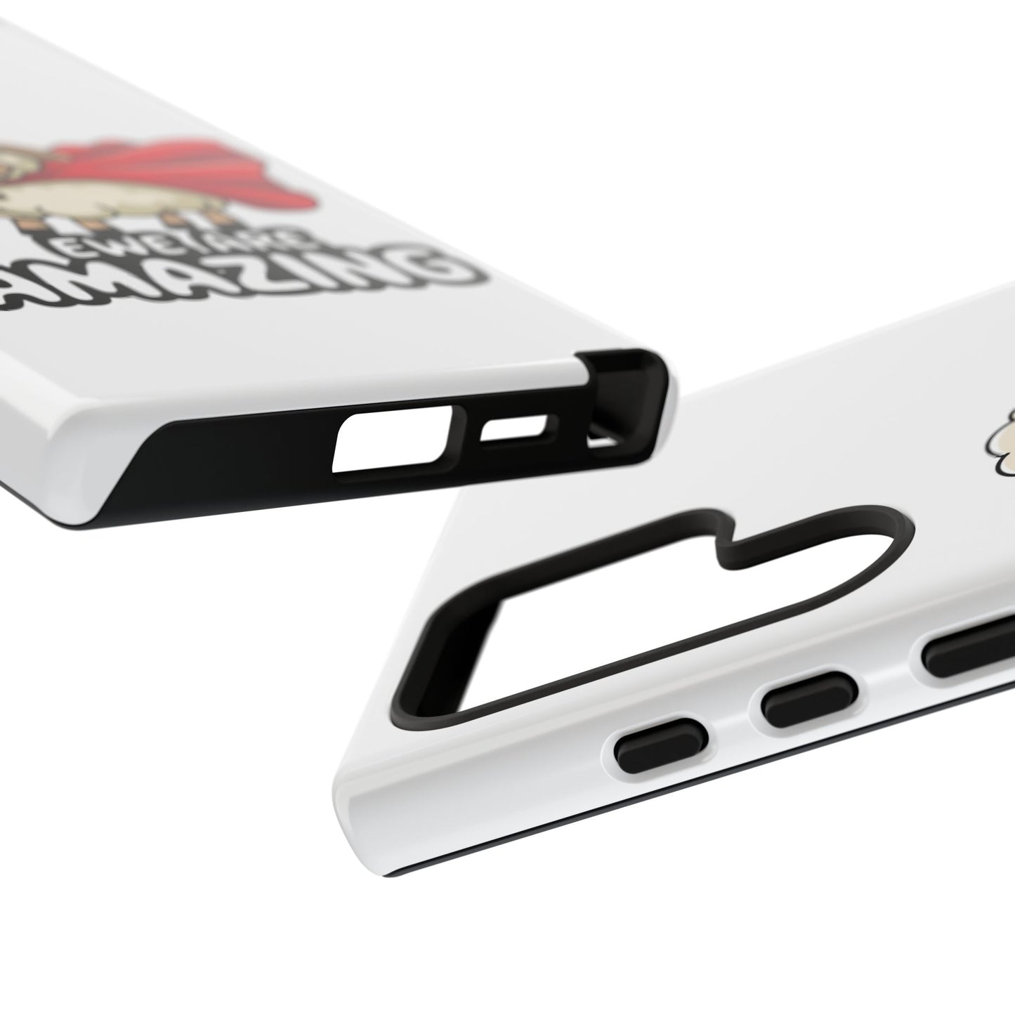 Funny Samsung Case - Cute Sheep Phone Cover - "Ewe Are Amazing" Gift for Her or Him - Animal Pun Superhero Case - Samsung Case