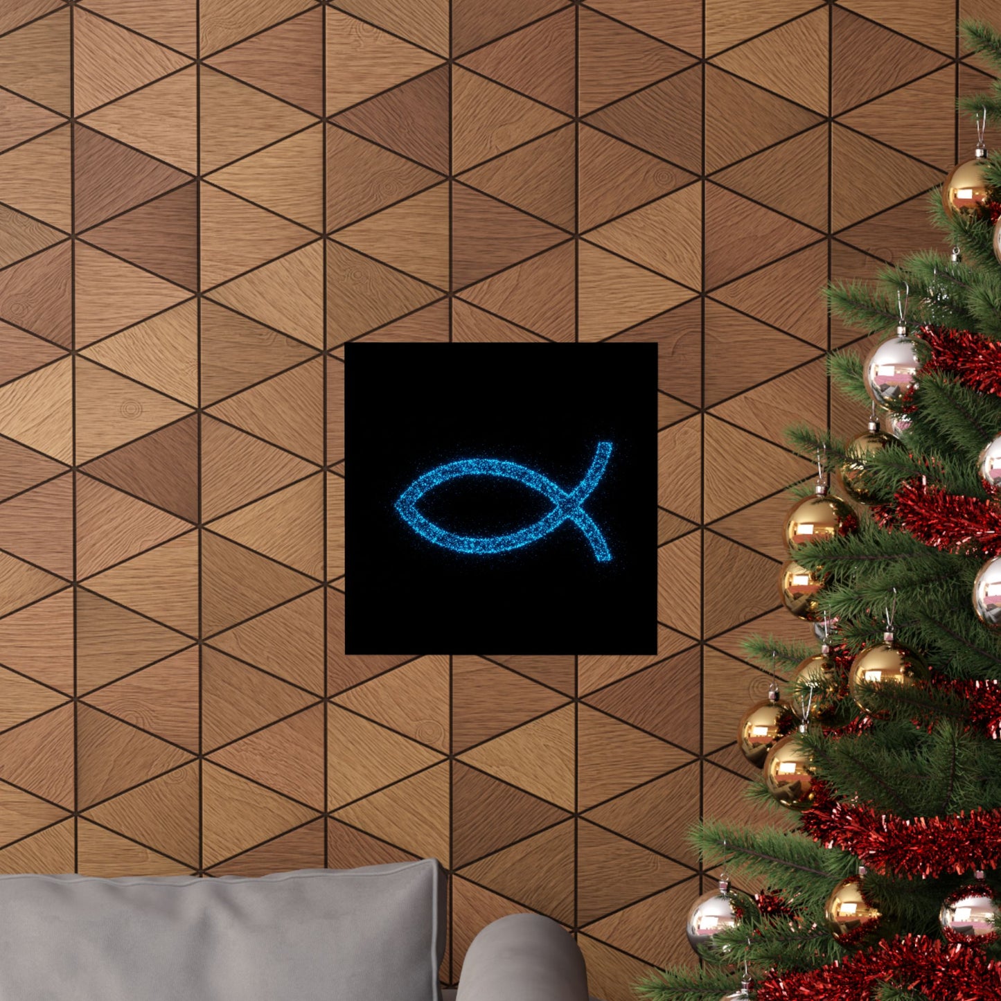 Sparkling Fish Symbol Matte Vertical Poster - Faith-Inspired Art for Home Decor
