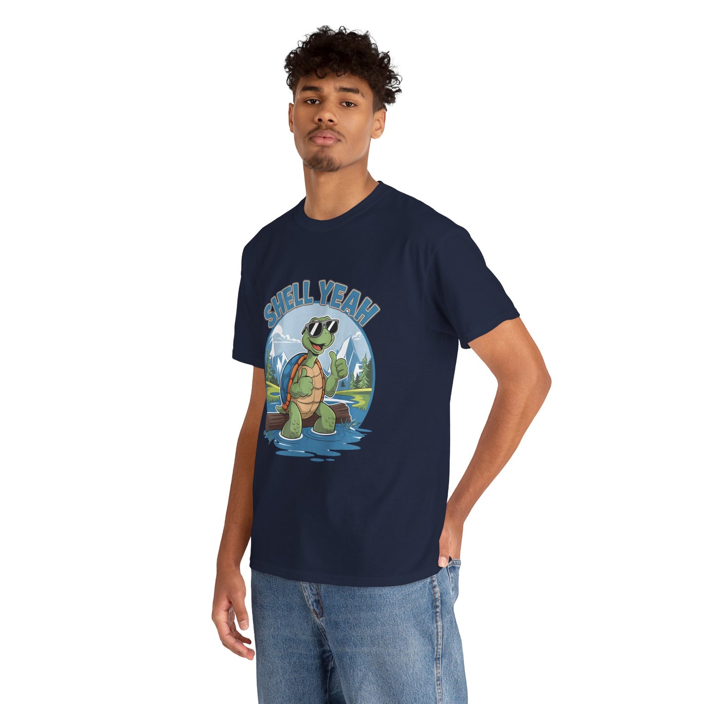 SHELL YEAH Turtle T-Shirt | Funny Cute Turtle Nature Graphic Tee | Handmade Animal Lover Gift | Eco Outdoor Adventure Shirt