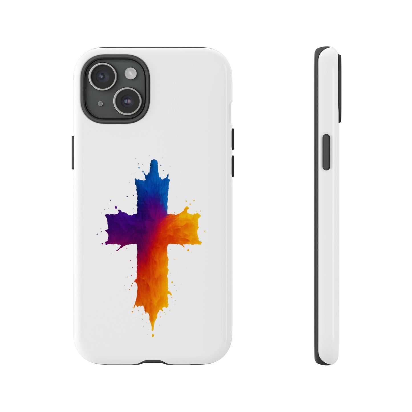 Christian iPhone Case – Watercolor Cross Phone Cover, Faith Gift for Her or Him, Inspirational iPhone Accessory