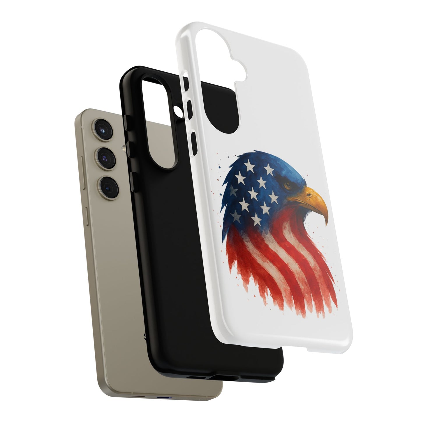 Patriotic Eagle Samsung Case - USA Flag Rugged Tough Cover, Dual-Layer Protection, Veteran and 4th of July Gift Galaxy Series
