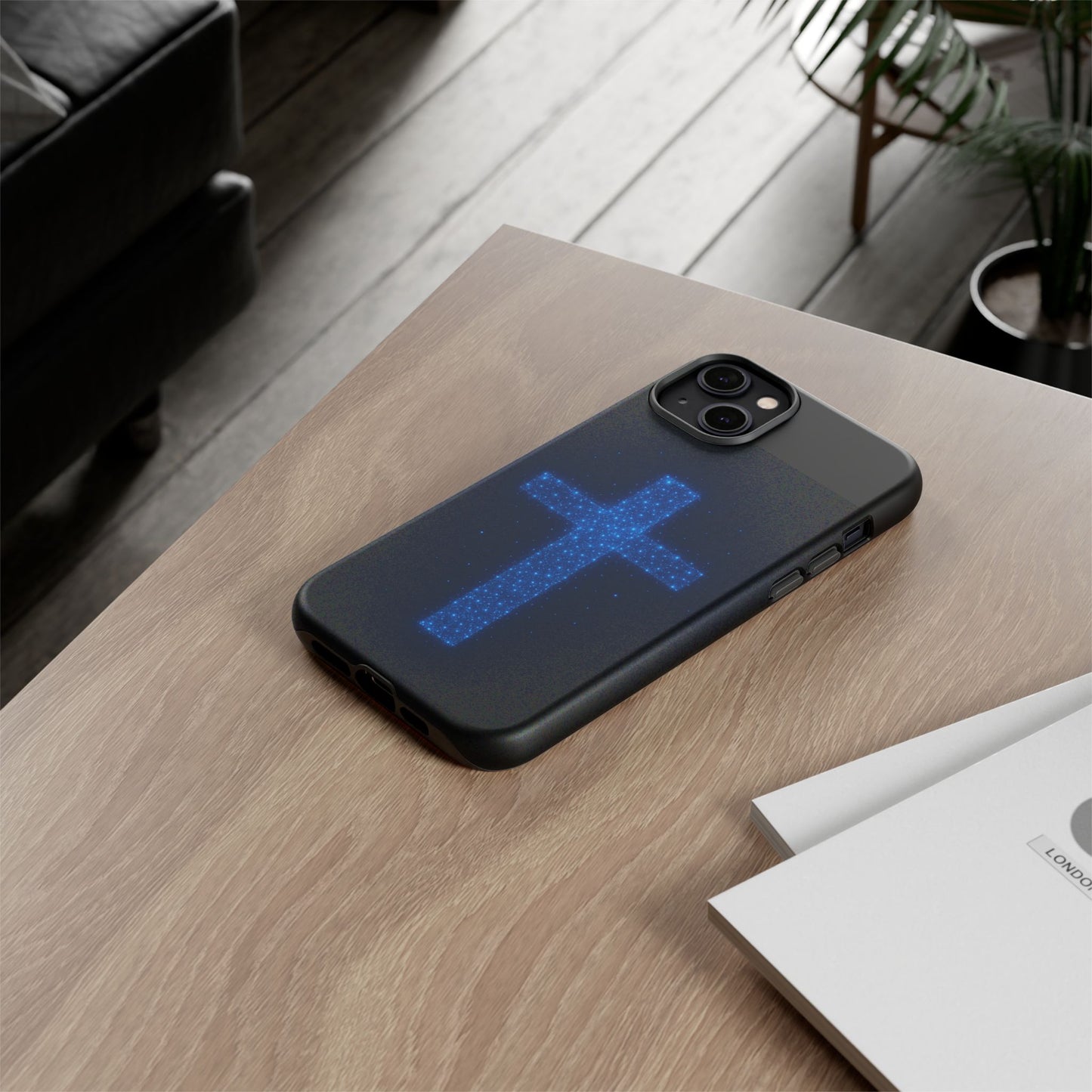 iPhone Case - Bioluminescent Cross Design Christian Phone Case Spiritual iPhone Case Gift for Believers
