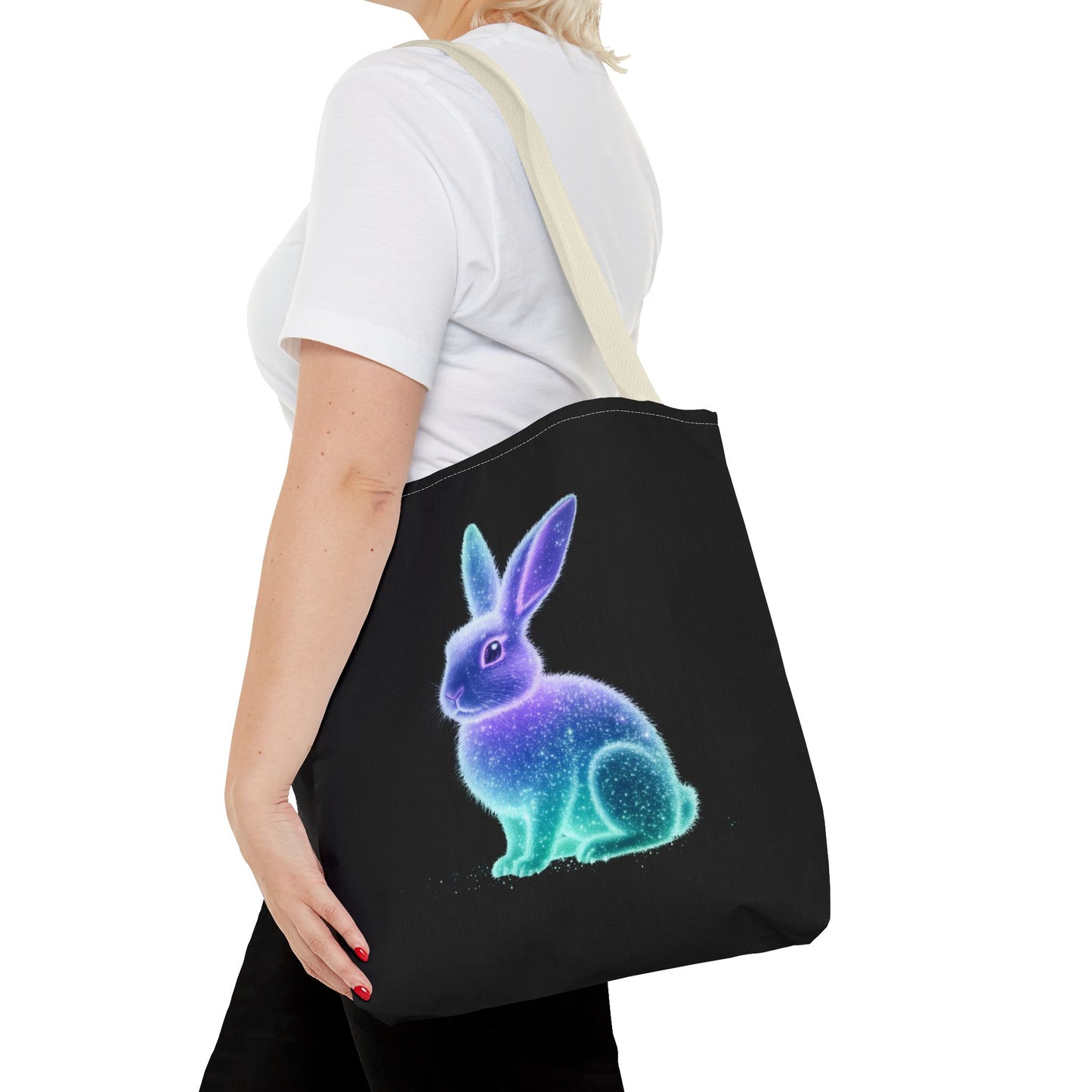 Bioluminescent Easter Bunny Tote Bag Easter Bag Easter Tote Reusable Shopping Bag