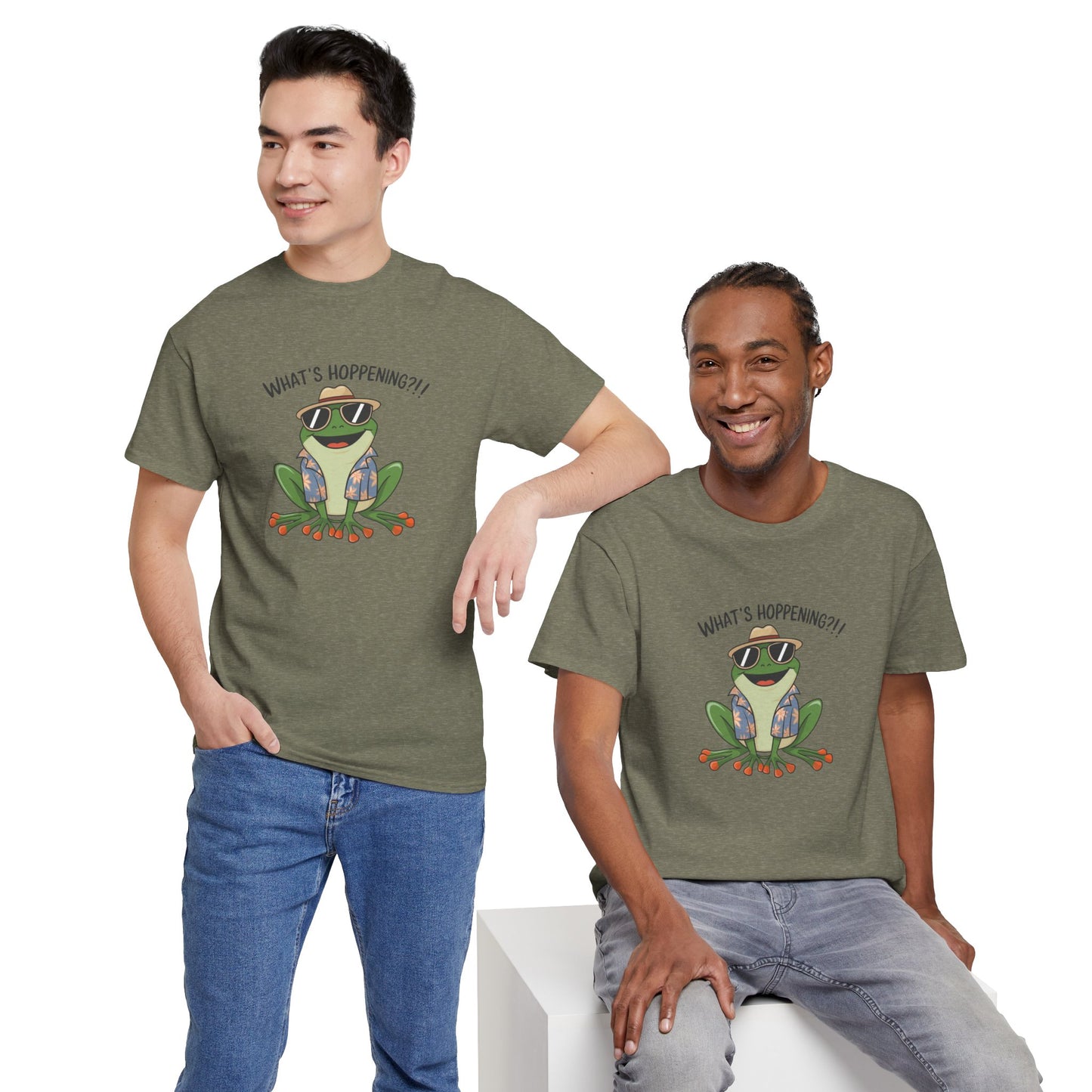 Funny Frog Shirt | What’s Hoppening T-Shirt | Cool Frog Graphic Tee | Amphibian Dad Joke Shirt | Cottagecore Animal Lover Gift