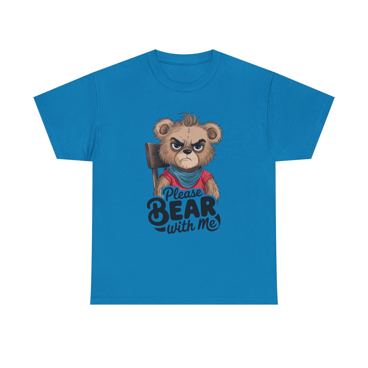 Grumpy Bear Graphic Tee – Please Bear With Me Shirt – Funny Animal T‑shirt – Sarcastic Humor Gift – Cute Bear Meme Art Tee