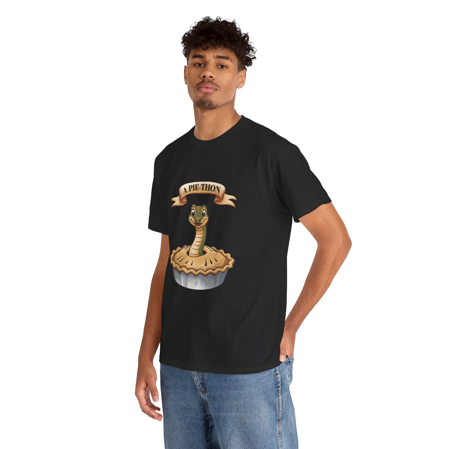 A Pie-Thon Funny Snake Pun Shirt – Cute Animal Joke T-Shirt – Quirky Graphic Tee for Pun Lovers, Reptile Fans, and Unique Gift Ideas