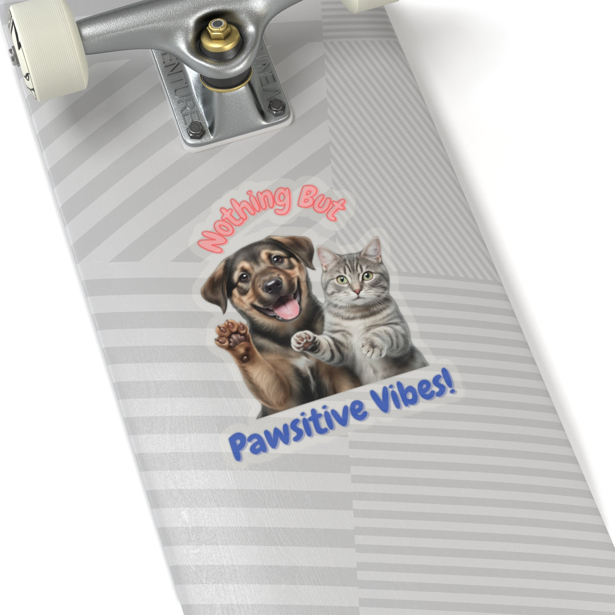 Sticker: Pawsitive Vibes Cat and Dog Pun