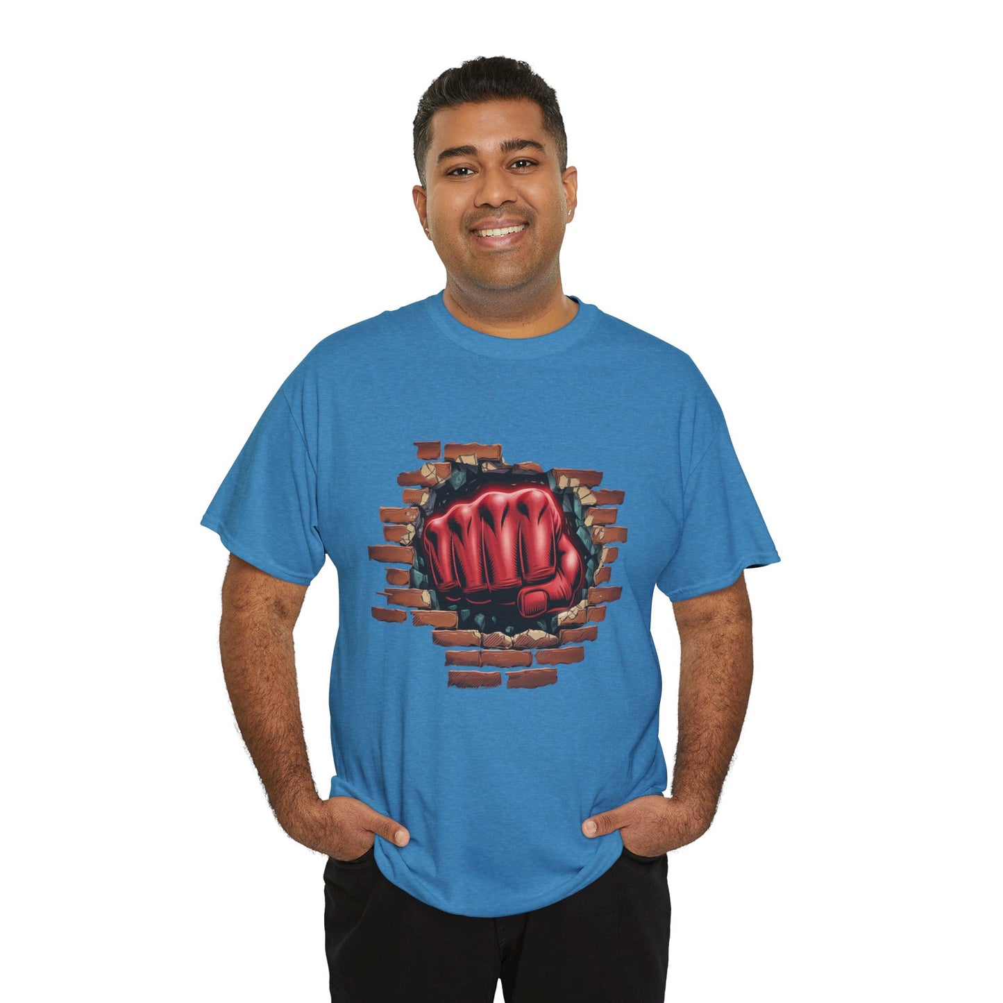 Impact Fist Graphic T-Shirt – Punch Through Brick Wall Design | Bold Streetwear Tee for Fighters, Gym & Edge-Lovers