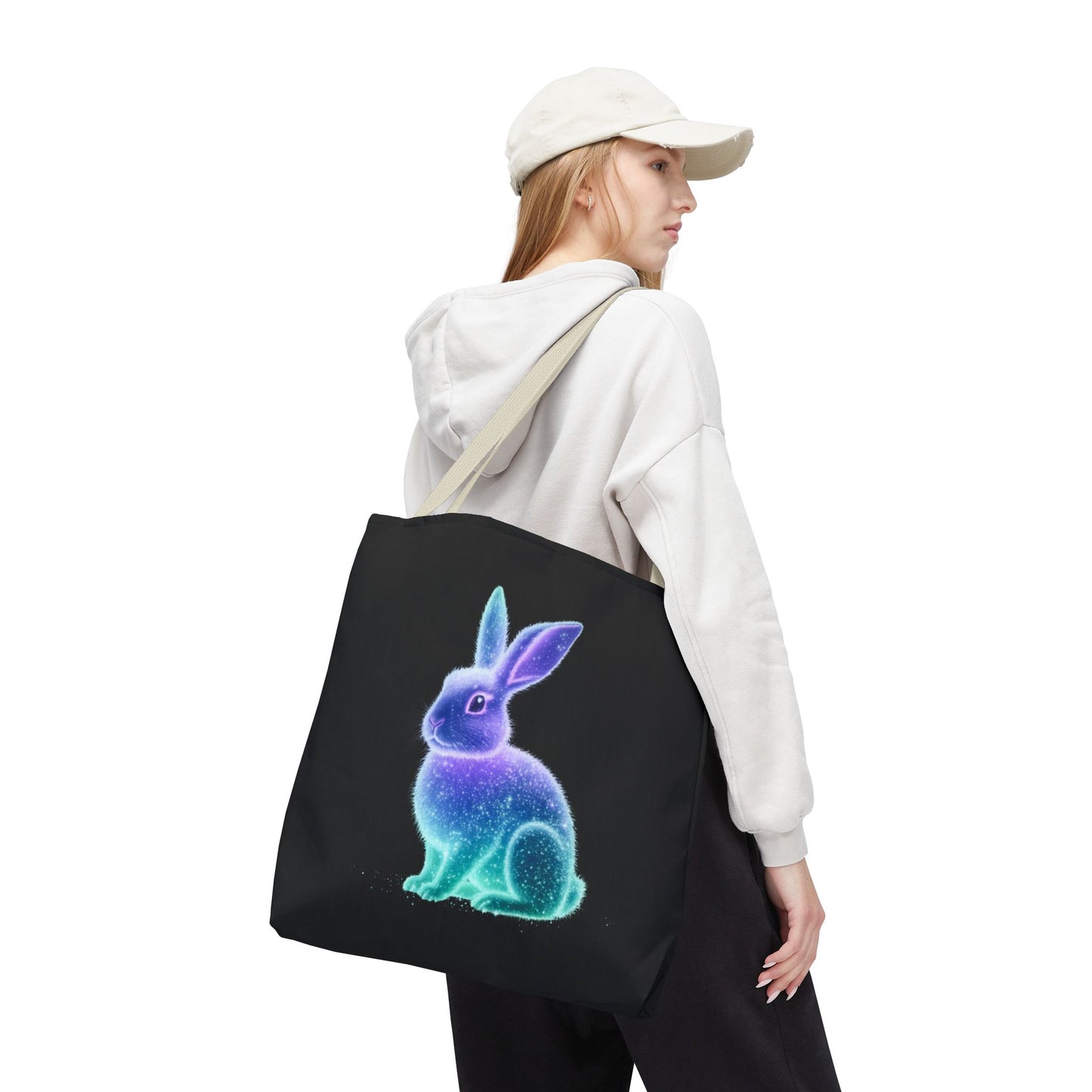Bioluminescent Easter Bunny Tote Bag Easter Bag Easter Tote Reusable Shopping Bag