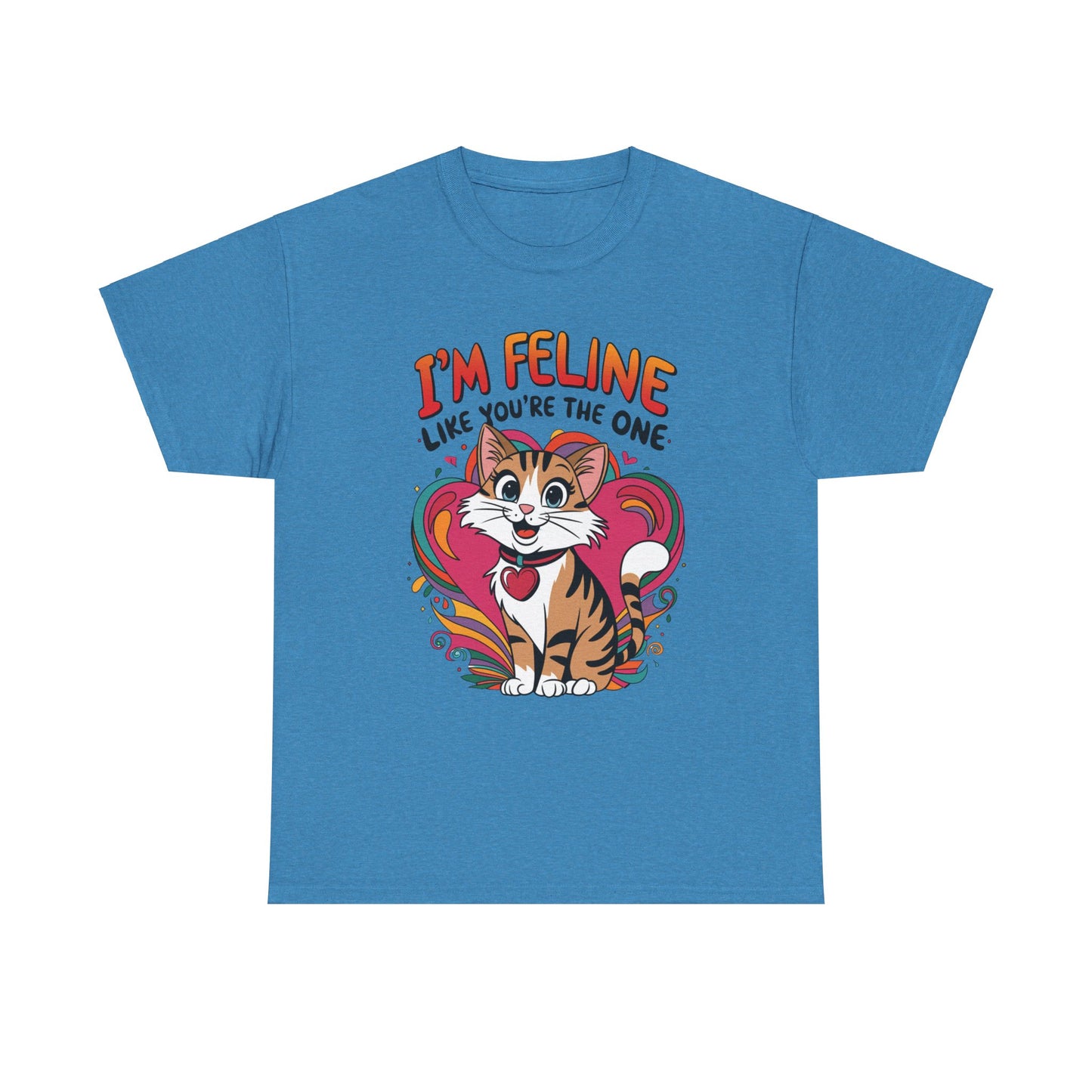 Valentines Cat Tee - Unisex Heavy Cotton