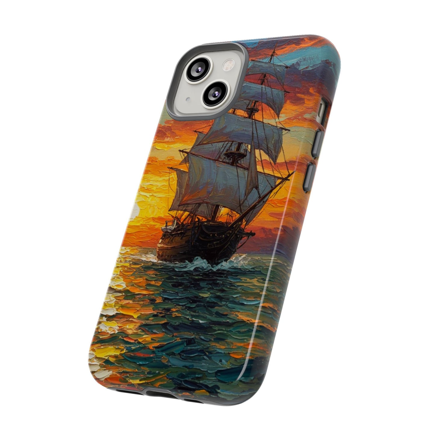 iPhone Case - Ship Sailing at Sunset Design