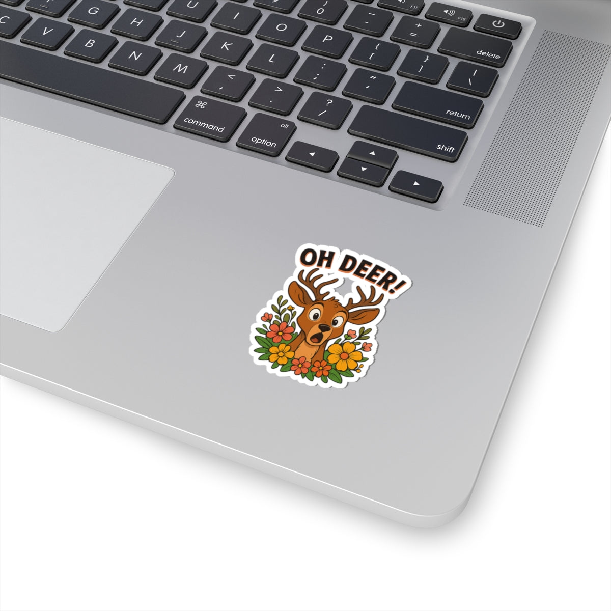 Sticker - Startled Deer 'Oh Deer' Decal Nature Decor Unique Gift for Animal Lovers