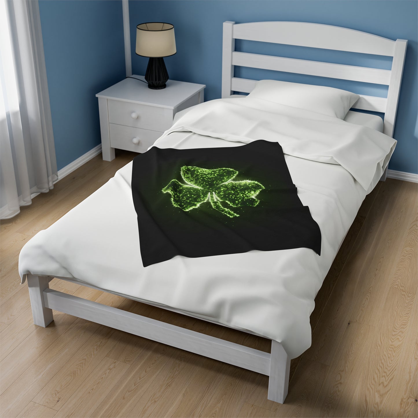 Plush Blanket with Shamrock Design