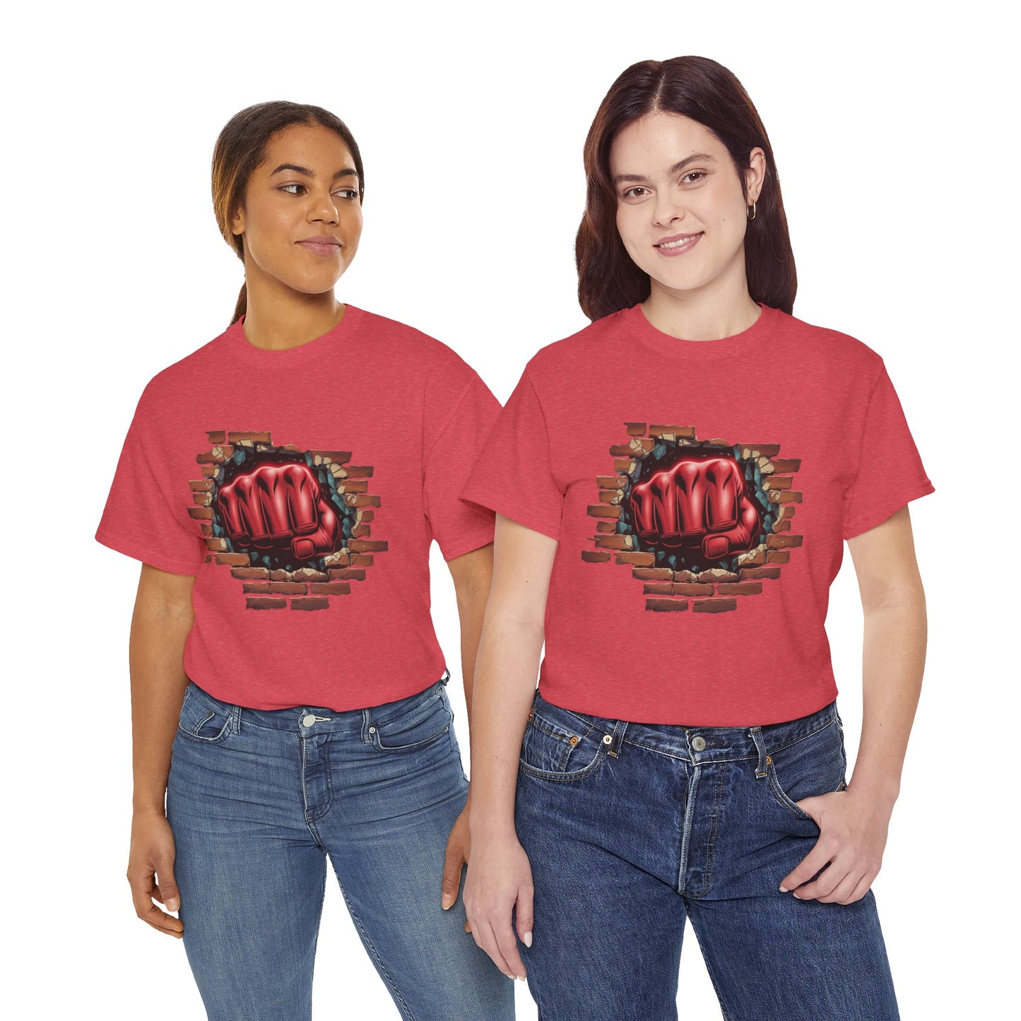 Impact Fist Graphic T-Shirt – Punch Through Brick Wall Design | Bold Streetwear Tee for Fighters, Gym & Edge-Lovers