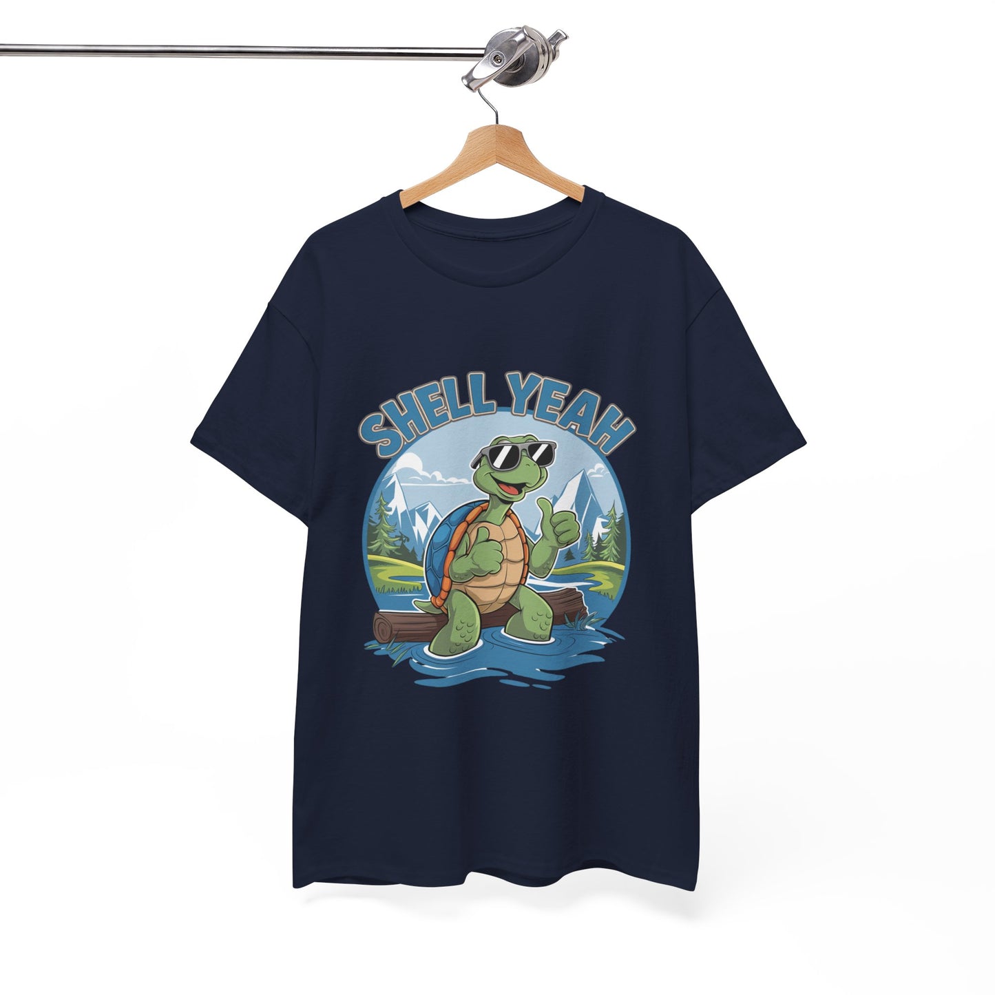 SHELL YEAH Turtle T-Shirt | Funny Cute Turtle Nature Graphic Tee | Handmade Animal Lover Gift | Eco Outdoor Adventure Shirt