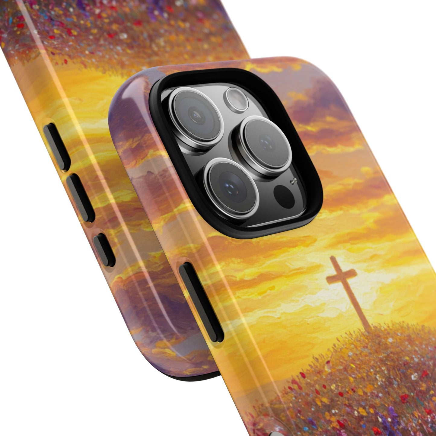 iPhone Case: Monet Style Cross Phone Case Christian Case Inspirational iPhone Case Spiritual Phone Case