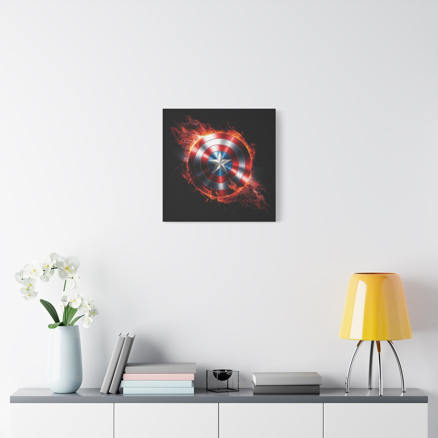 Captain America Shield Canvas Art - Stretched Matte Wall Decor