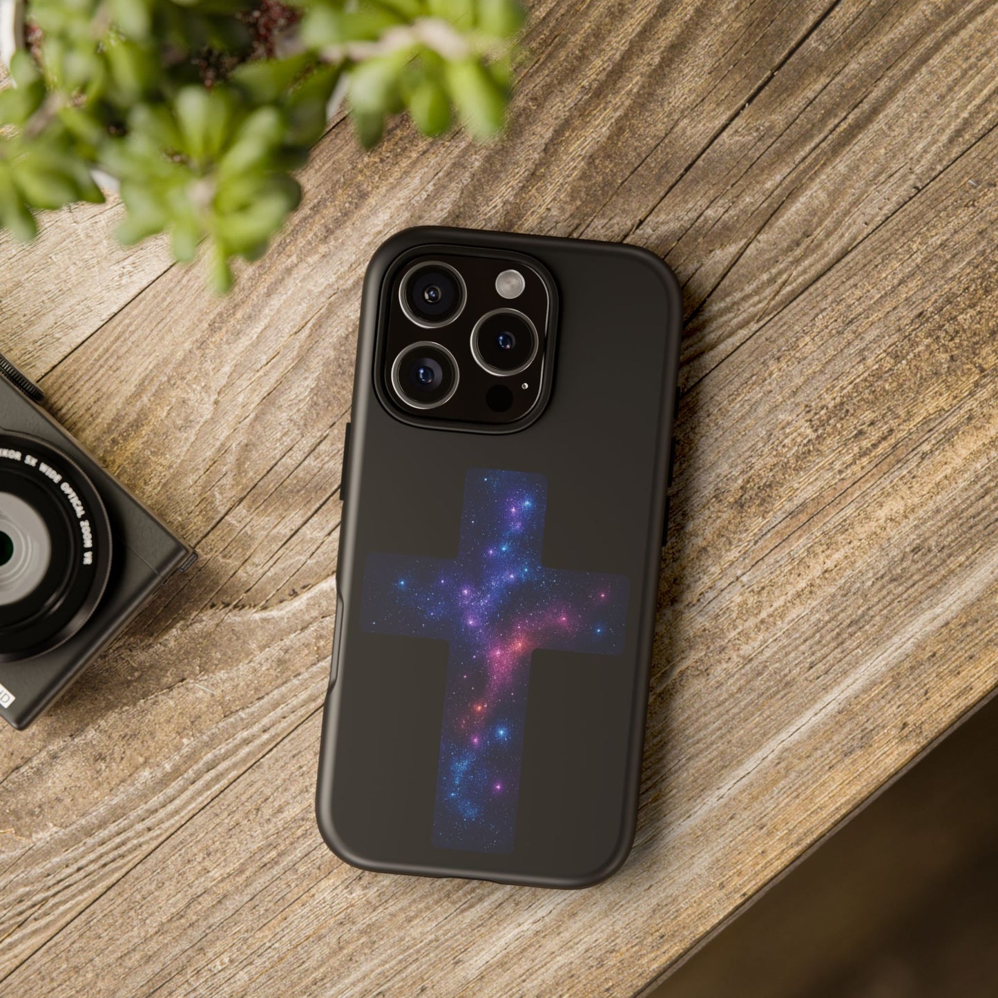 iPhone Case - Galactic Cross design Christian Phone Case Spiritual iPhone Accessory Religious Case Gift for Believers