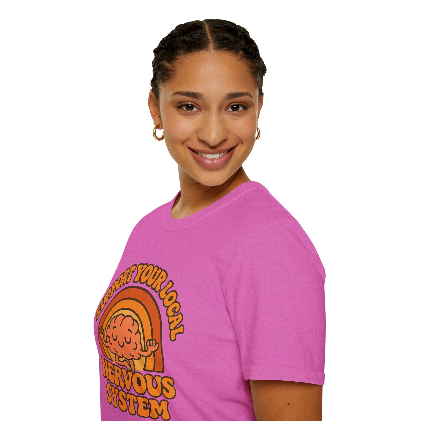 Support Your Local Nervous System T-Shirt | Funny Brain Tee, Neurodiversity Gift, Mental Health Humor Shirt, Science Geek Retro Tee
