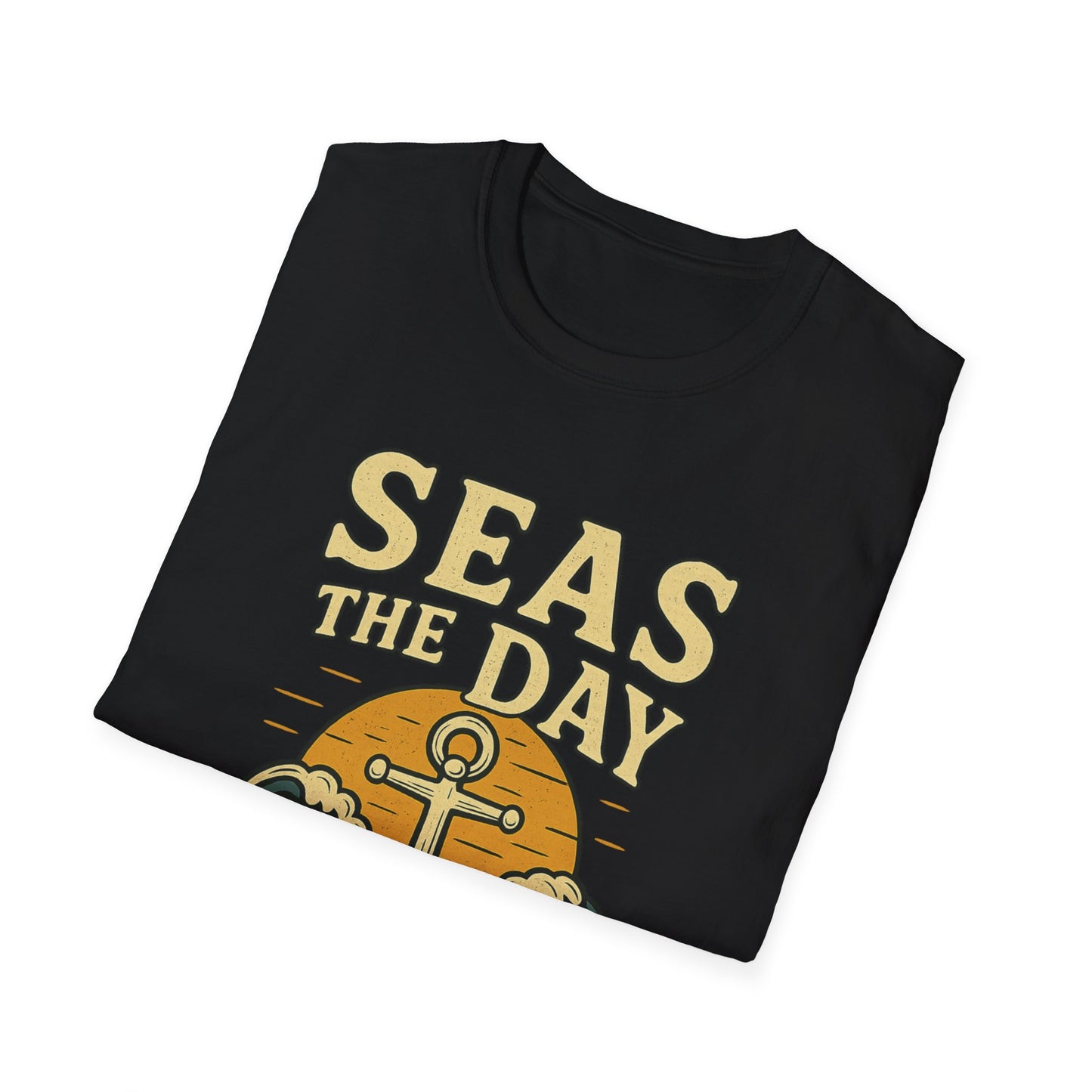 Seas the Day Shirt – Nautical Anchor Ocean Tee | Coastal Beach Graphic T-Shirt | Funny Seaside Pun Gift | Unisex Summer Travel Top