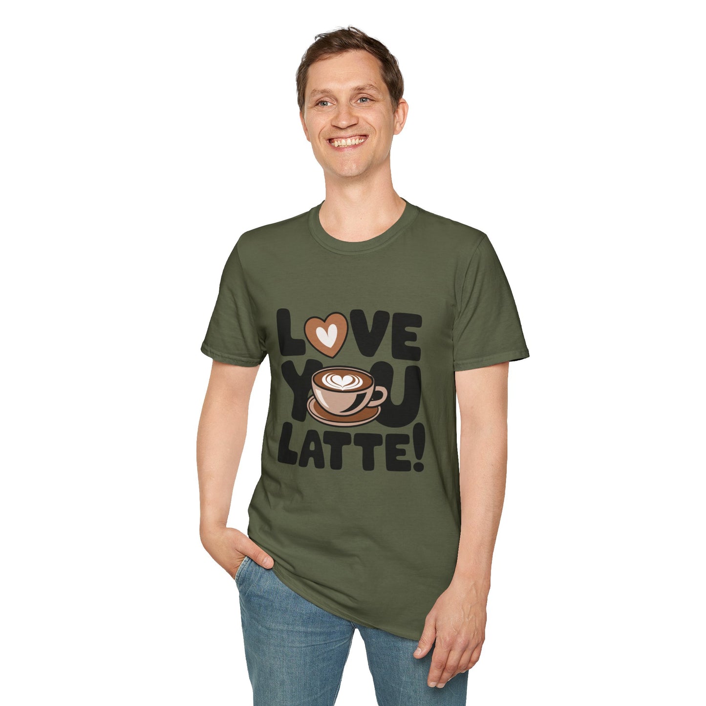 Love You Latte T‑Shirt – Cute Coffee Pun Tee | Latte Lover Gift | Coffee Humor Graphic Tee | Unisex Soft Cotton Coffee Shirt