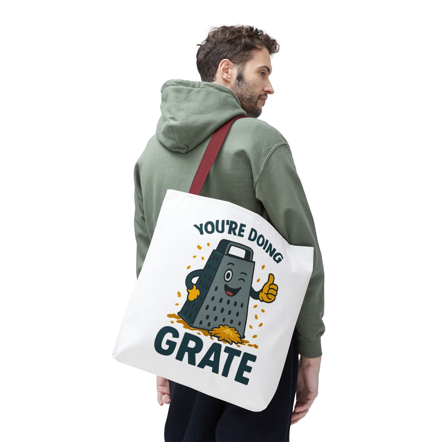 Funny Cheese Pun Tote Bag – “You’re Doing Grate” Grocery Bag | Cute Gift for Coworkers, Teachers, Food Lovers & Everyday Motivation