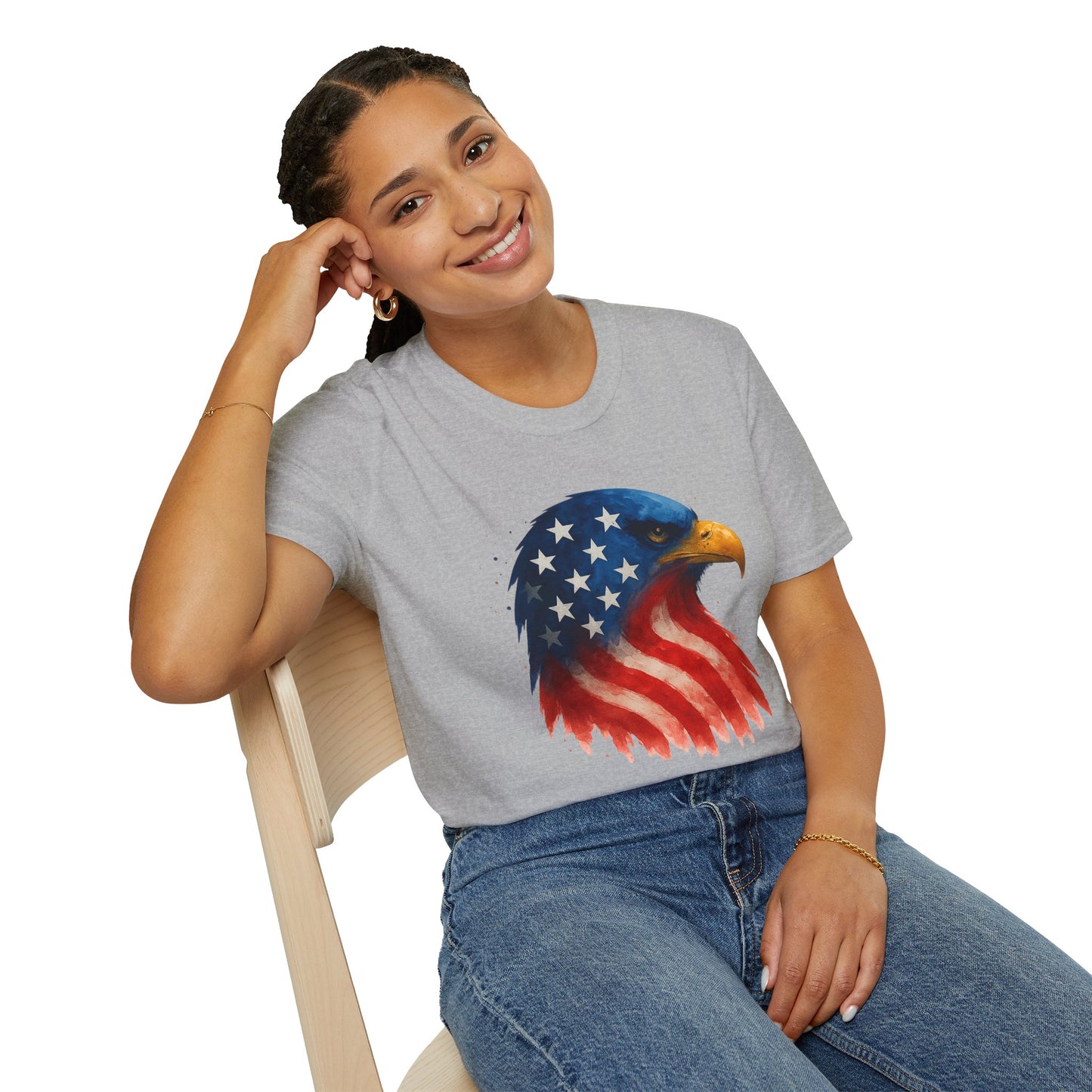 American Flag Eagle Shirt - 4th of July Patriotic Tee - USA Freedom T-Shirt - Independence Day Shirt - Bald Eagle Graphic Tee