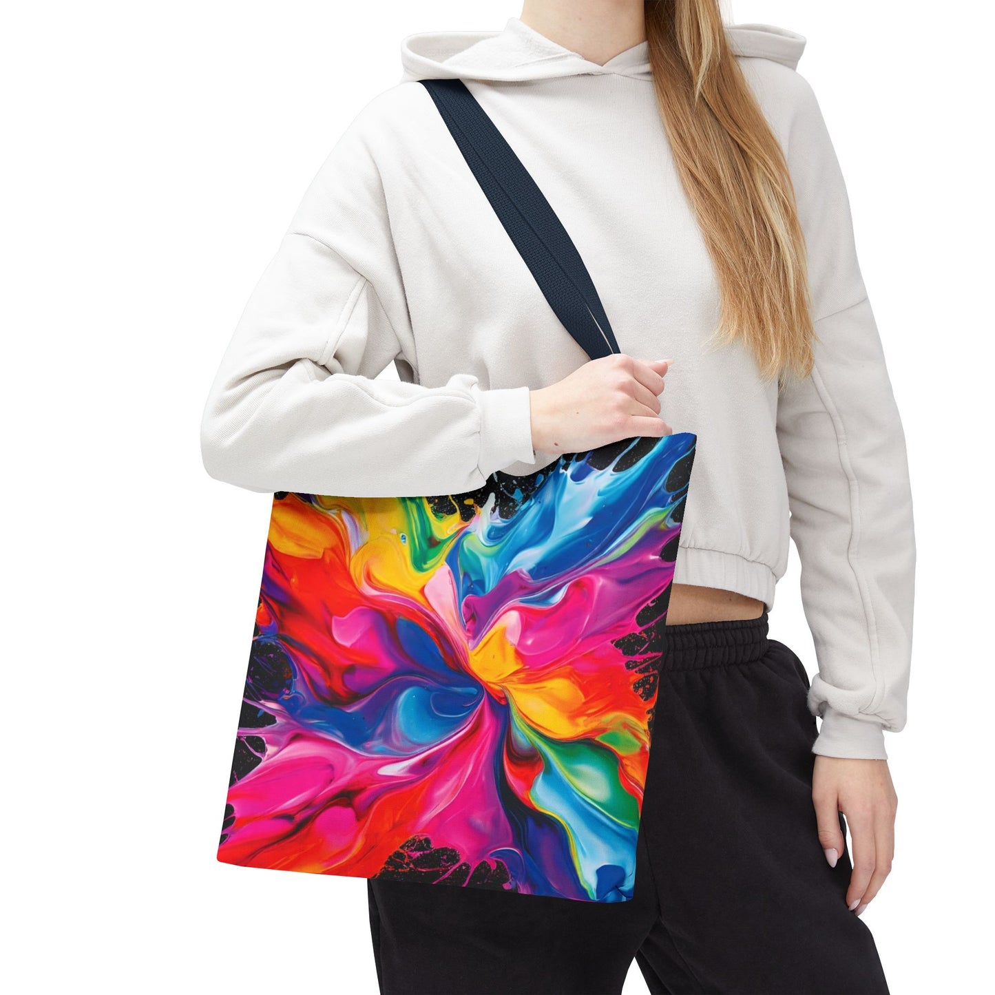 Vibrant Abstract Swirl Tote Bag | Colorful Expressionism Canvas Tote – Bold Art Accessory & Eco-Friendly Gift for Art Lovers