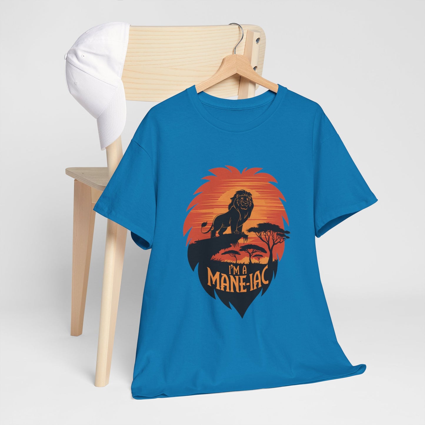 I’m a Mane-iac Lion Classic Fit Tee – Clean Stylized Animal Art, Funny Mane Pun, Everyday Quiet Luxury, Perfect for Smart Casual Looks
