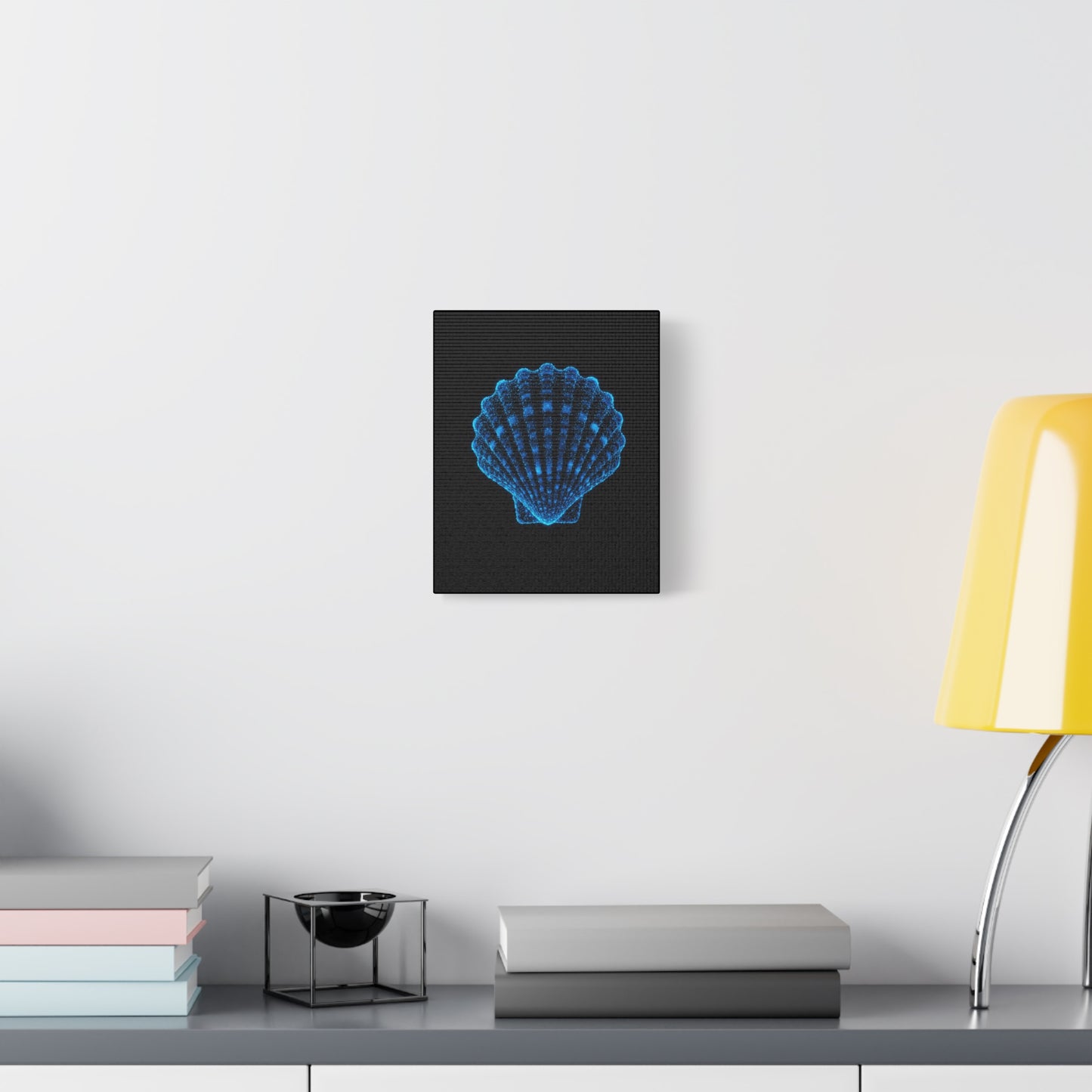 Blue Shell Canvas Art – Ocean-Inspired Home Decor