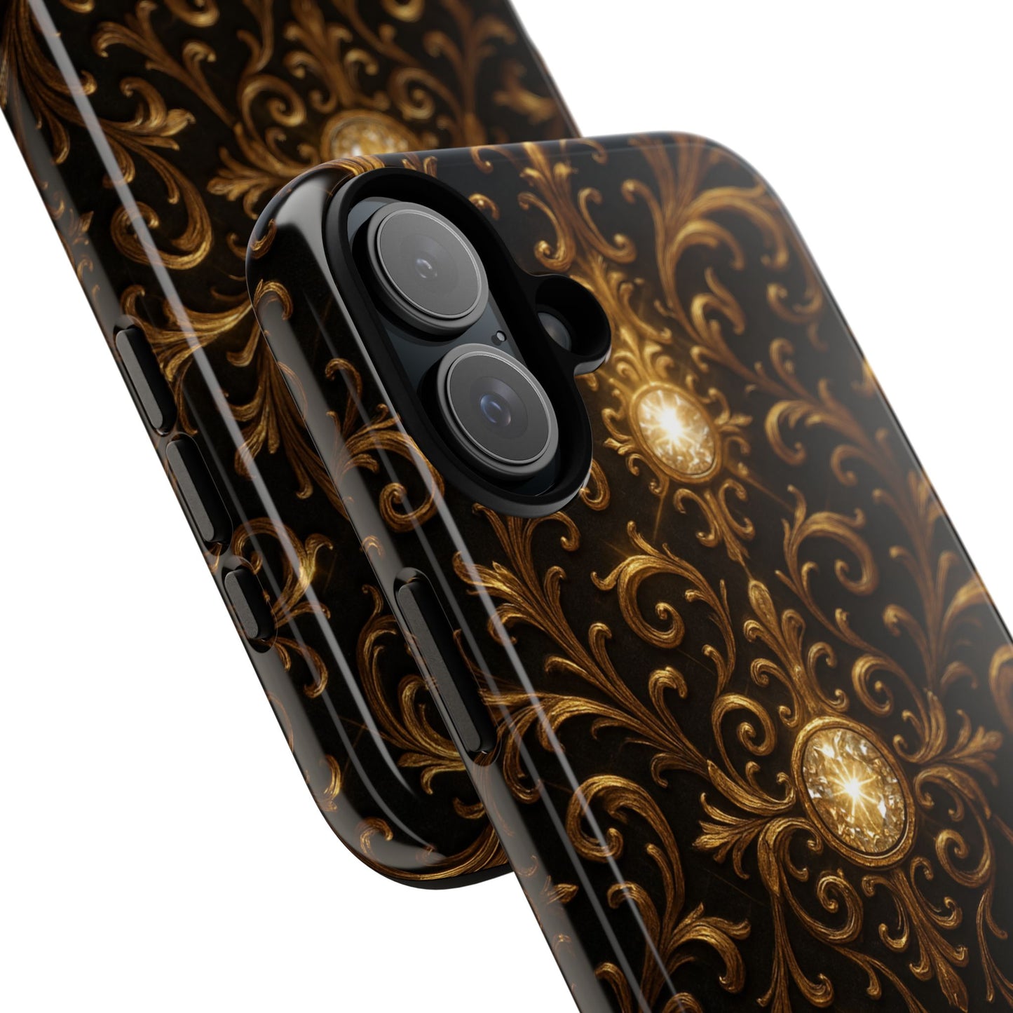 Baroque iPhone Case β Elegant Gold Floral Scroll Design for iPhone 16, 15, 14, 13, Pro Max & More