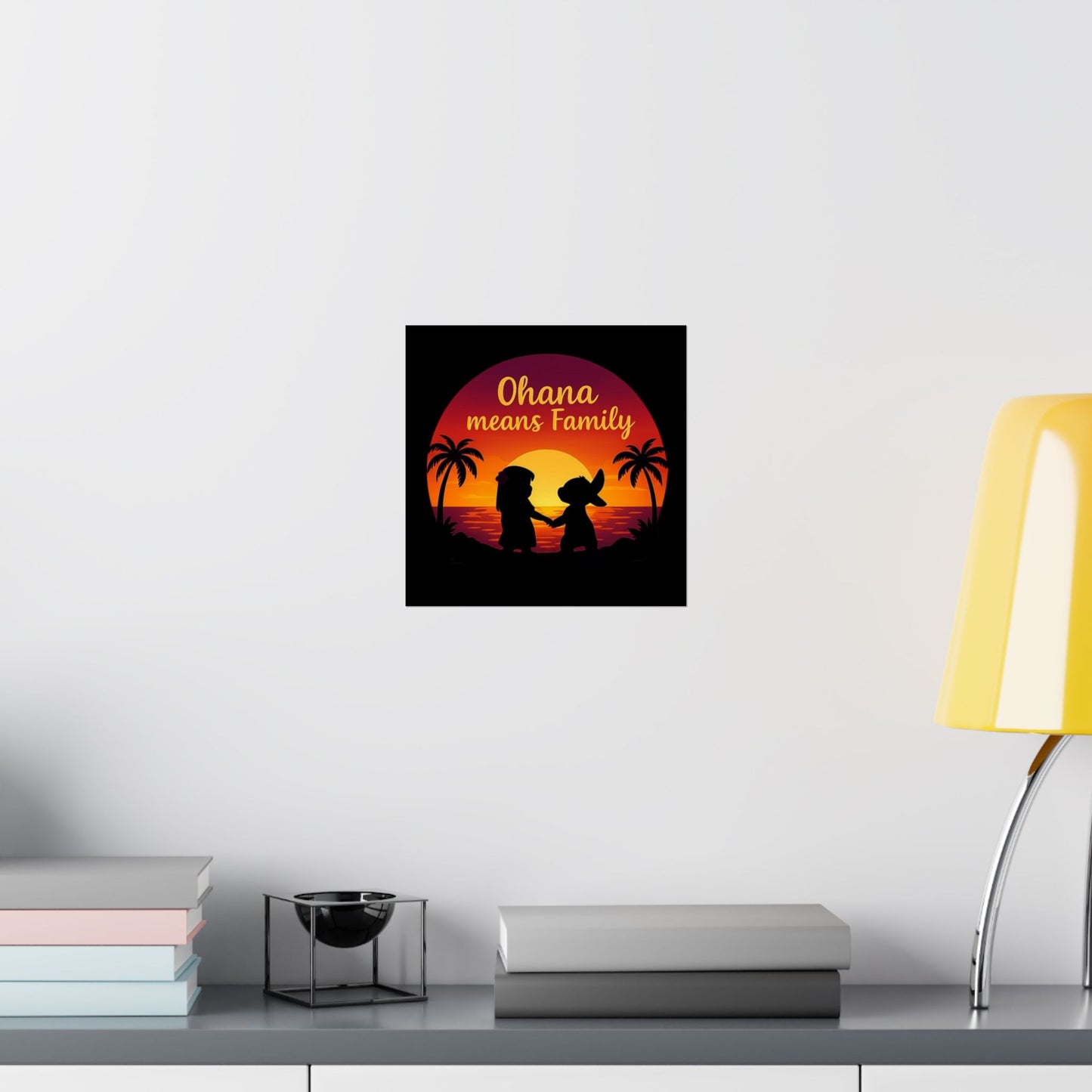 Ohana Means Family Poster - Sunset Wall Art, Family Inspired Print, Hawaiian Quote Decor, Family Room Aesthetic